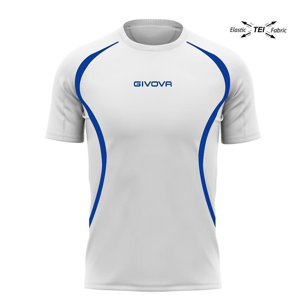 Unisex Givova T-shirt Biegowy - Biało-Niebieski