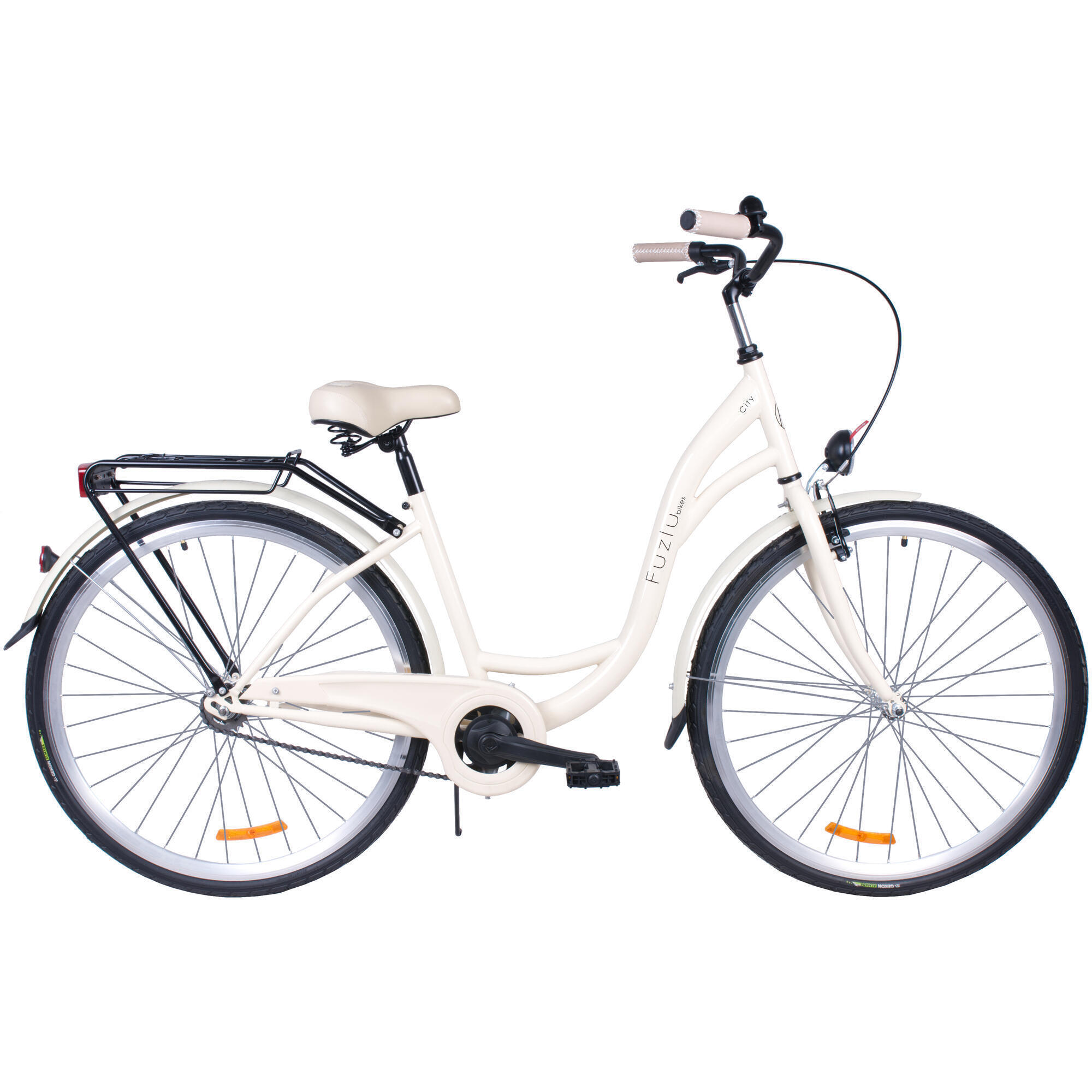 Rower miejski 28 Fuzlu City S1 kremowy