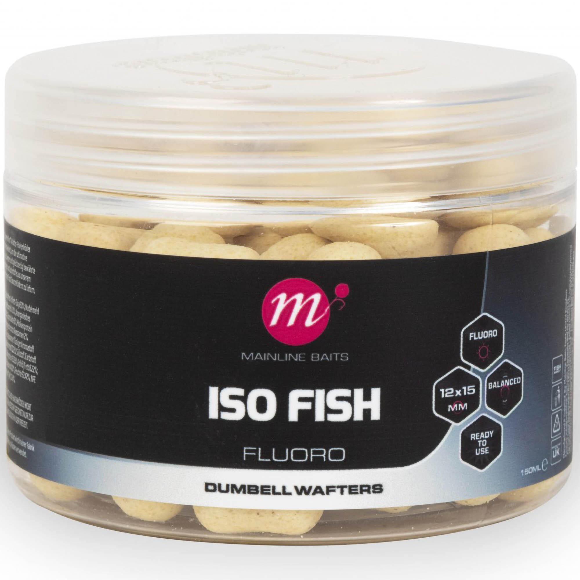 Przynęta Kulki Mainline Iso Fish Fluoro Dumbell Wafters 12X15Mm White
