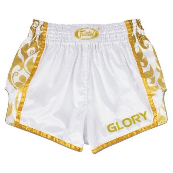 Spodenki Muay Thai Fairtex BSG2 Glory Białe/Złote L