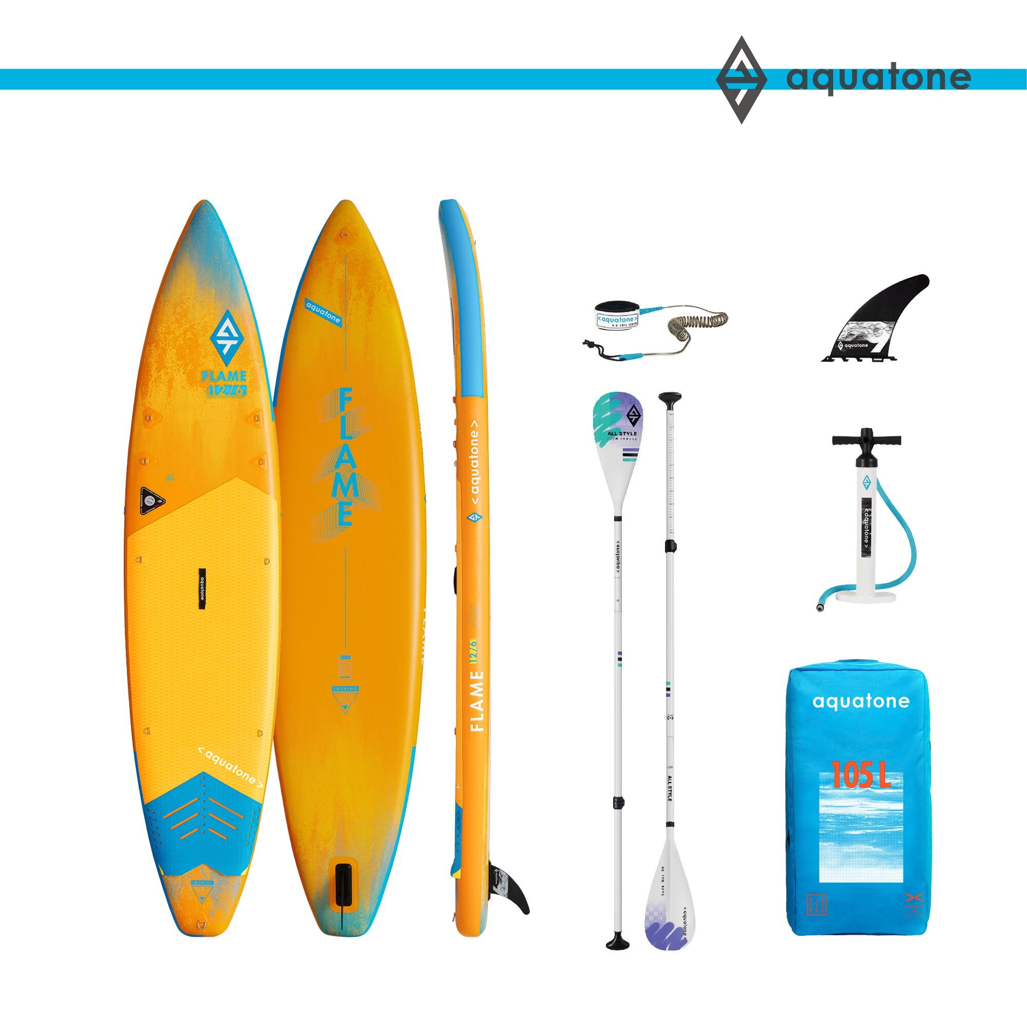 Pompowana deska sup do pływania Aquatone Flame 12.6 Touring zestaw
