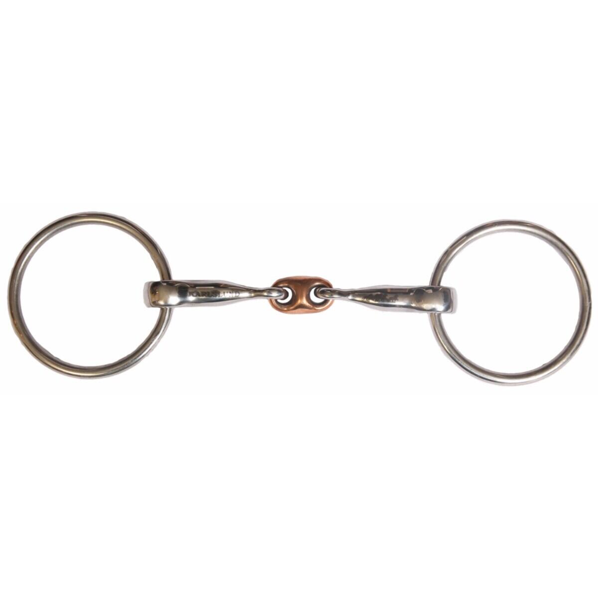 Wędzidło z podwójnym łamaniem dla koni z miedzianym łącznikiem środkowym Karlslu