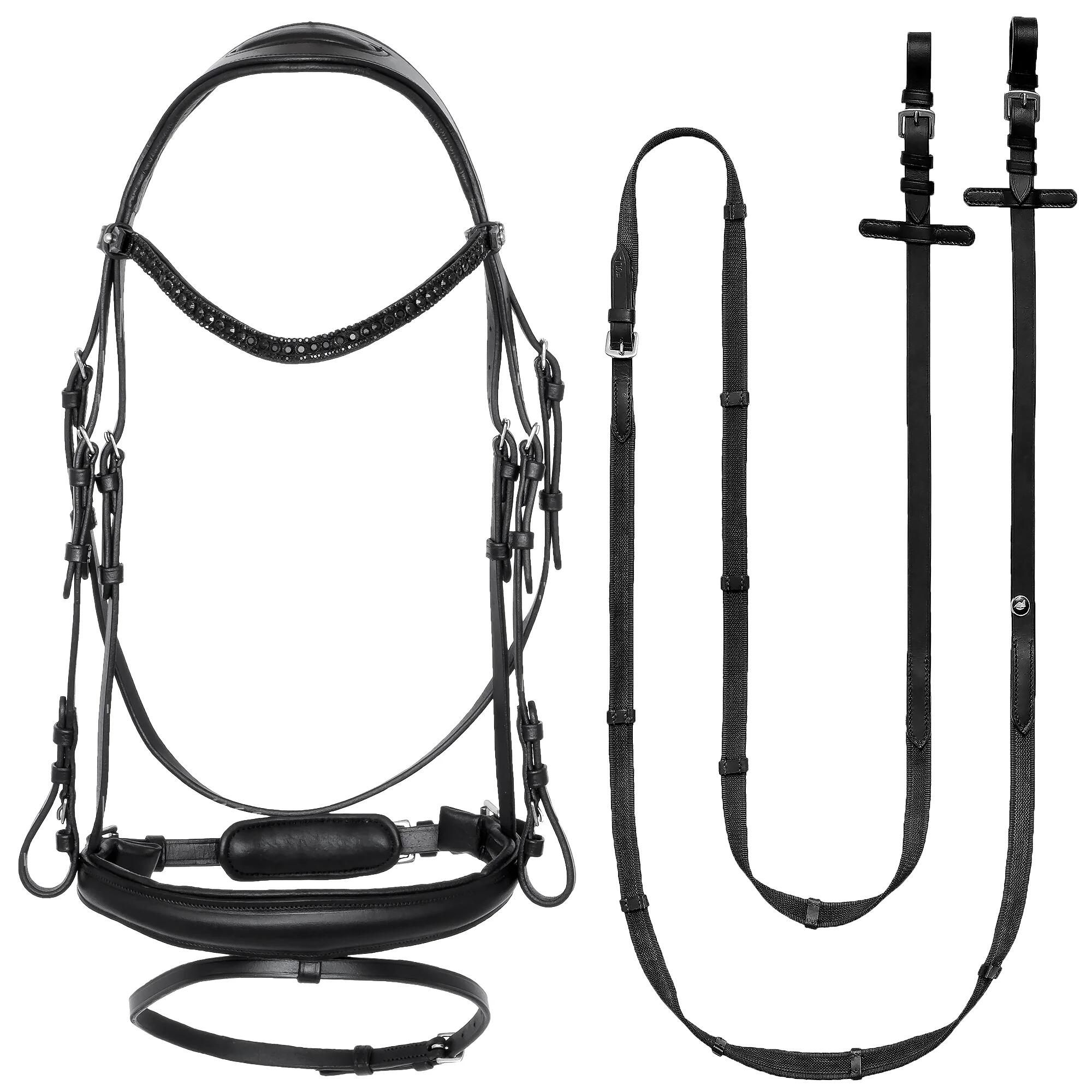 Ogłowie jeździeckie dla konia EQUESTRIAN QUEEN Giant skórzane