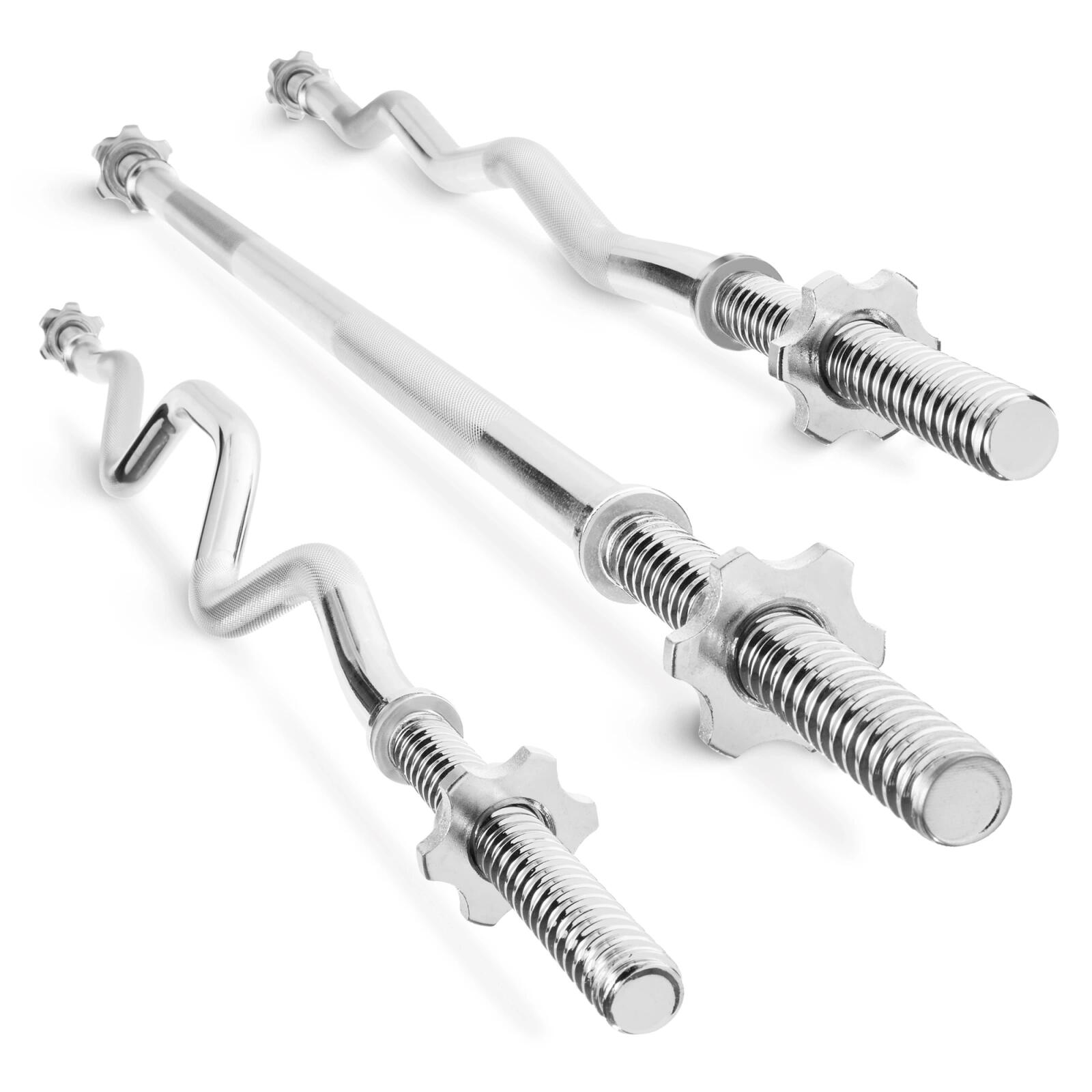 Zestaw 3 gryfów 120 cm - prosty, lekko i mocno łamany - 4FIZJO