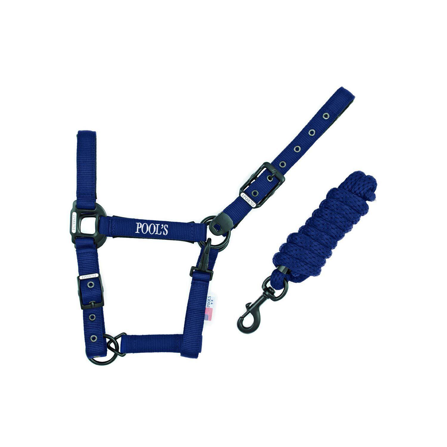 Nylonowy kantar dla konia z skórzanym wzmocnieniem Pool's