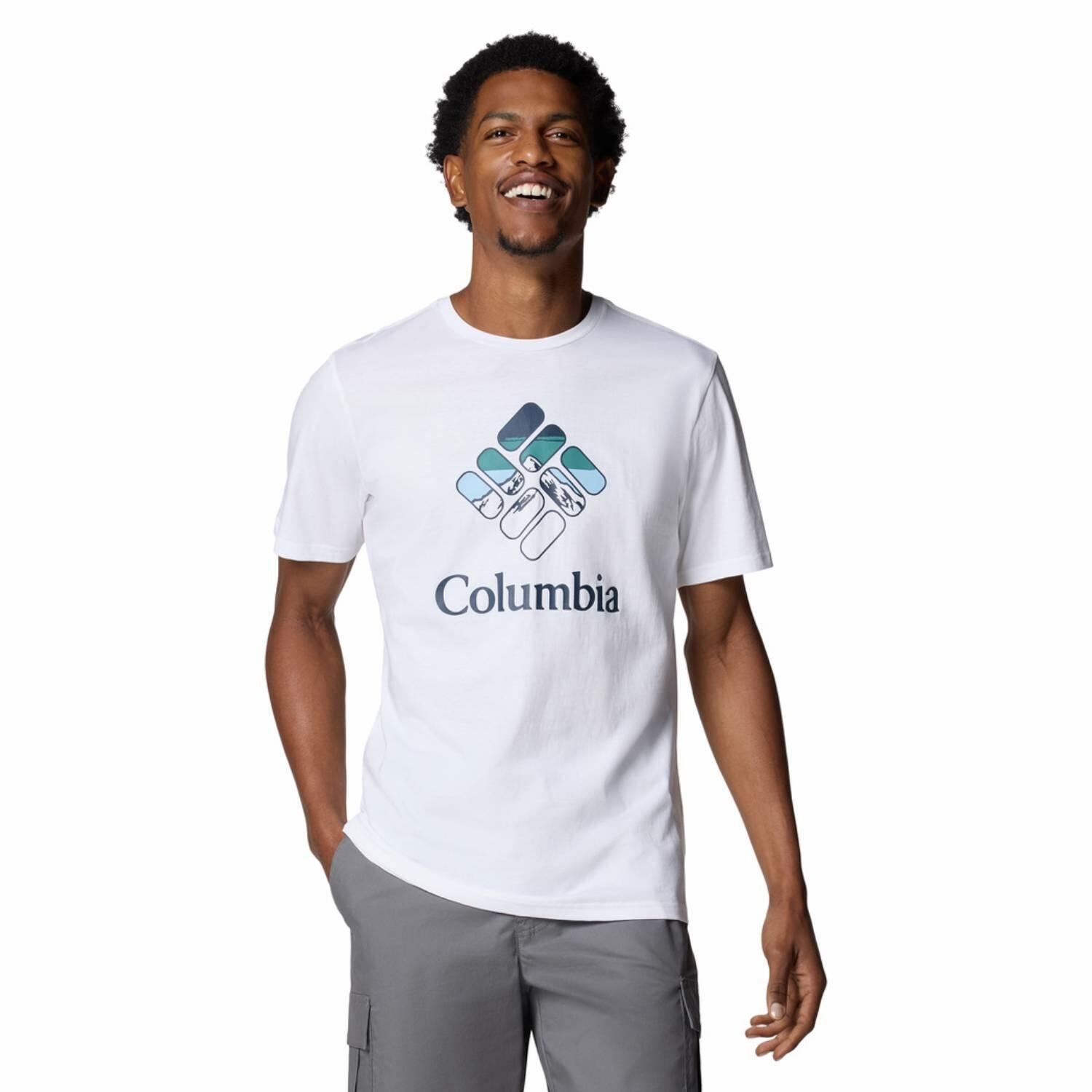 Koszulka bawełniana męska Columbia Rapid Ridge Graphic z krótkim rękawem