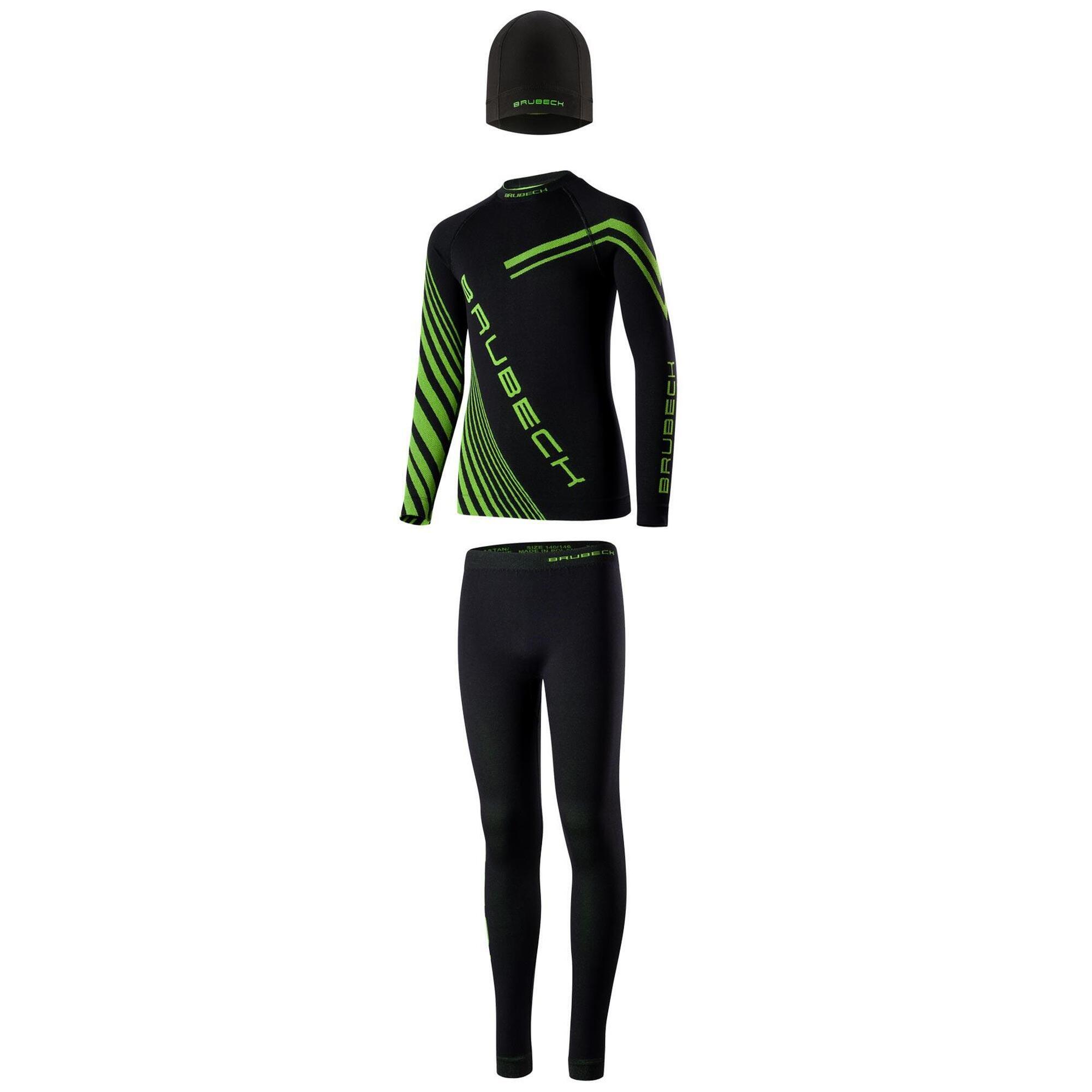 Termoaktywny komplet piłkarski dziecięcy z czapką Brubeck DRY JUNIOR