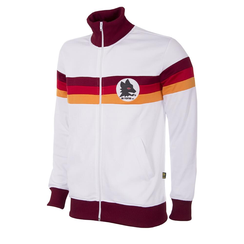 Kurtka/bluza piłkarska retro dla dorosłych - AS Roma 1981-82 - Biała