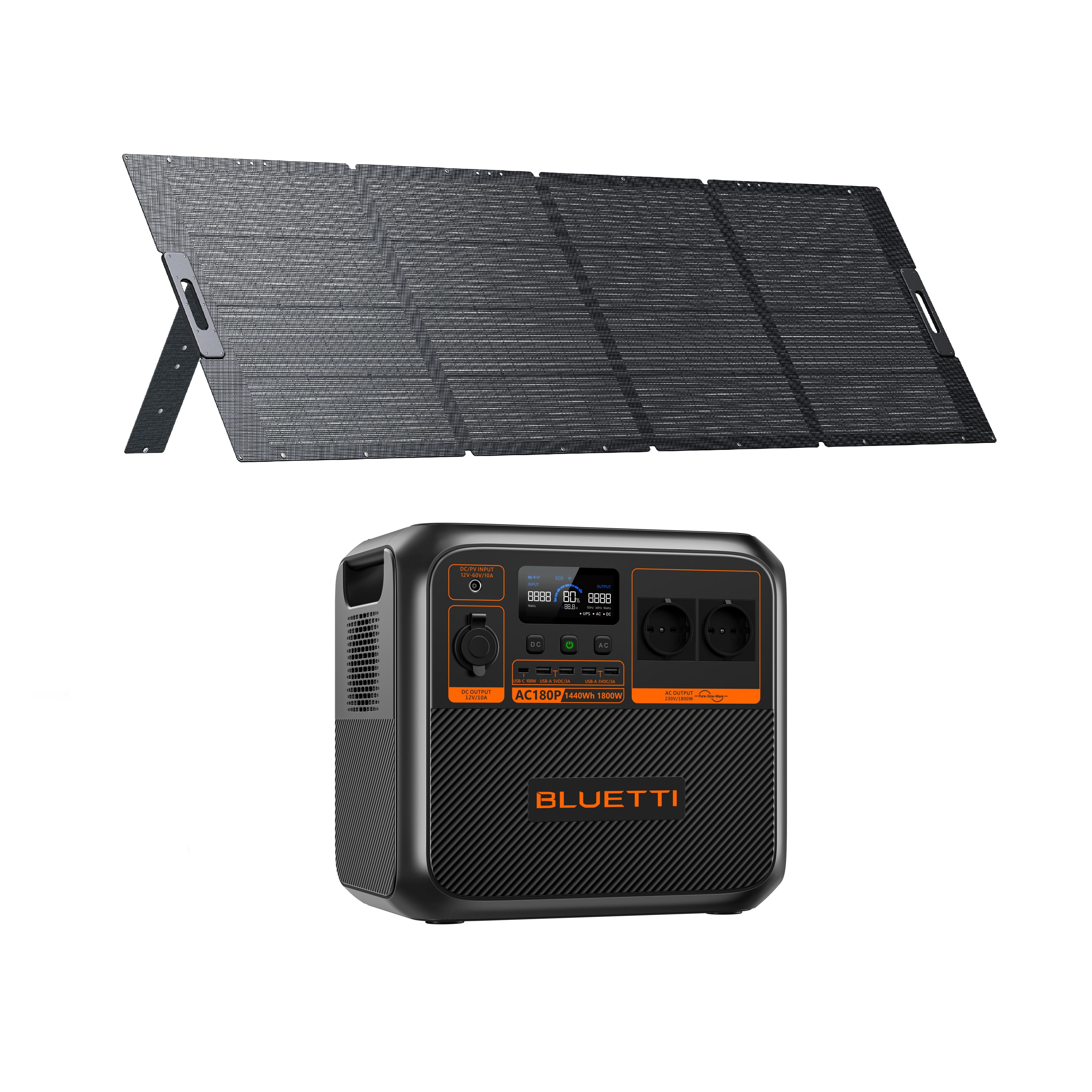 Zestaw stacja zasilania BLUETTI AC180P z panelem solarnym 350 W