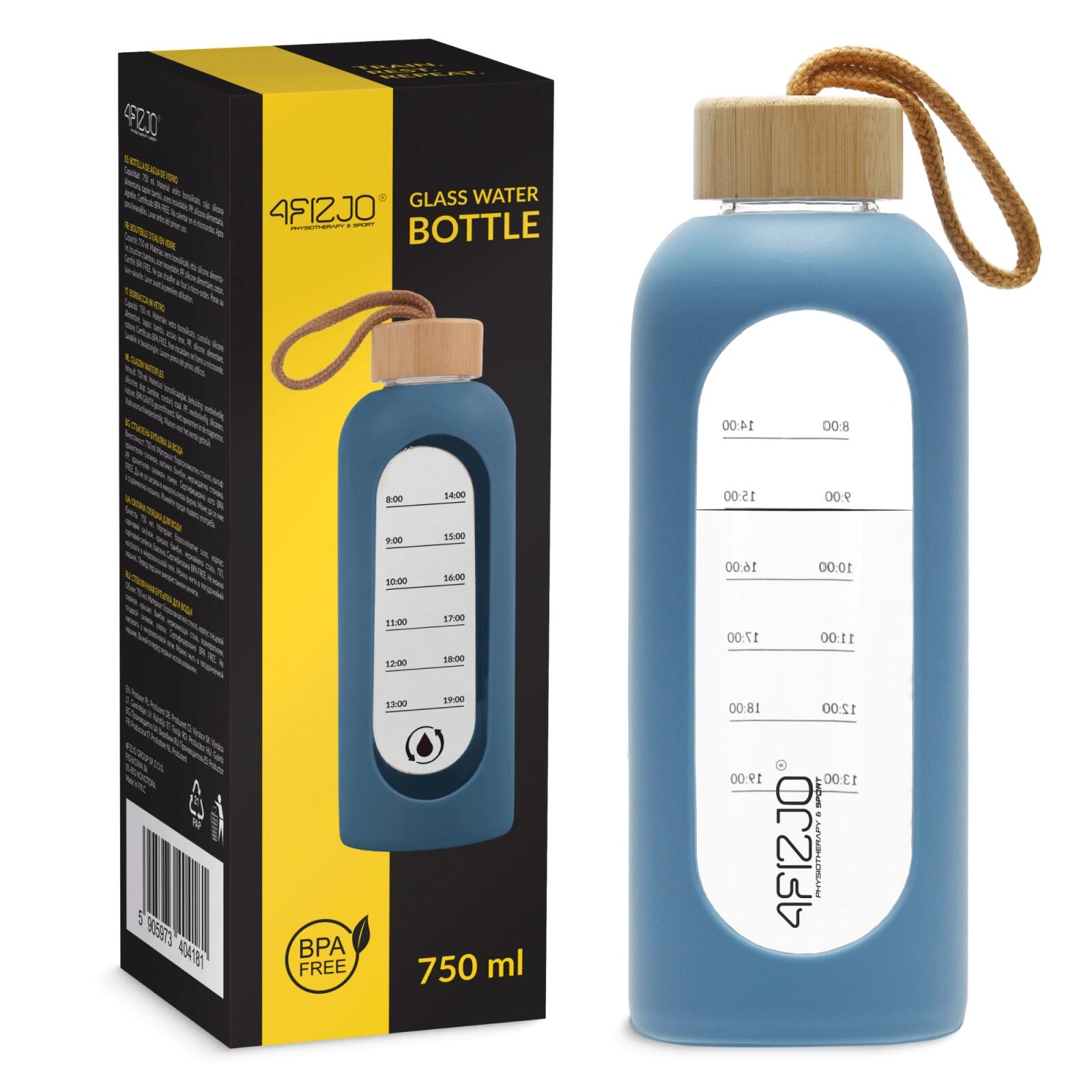 Szklana butelka na wodę sportowa 4FIZJO 750 ml