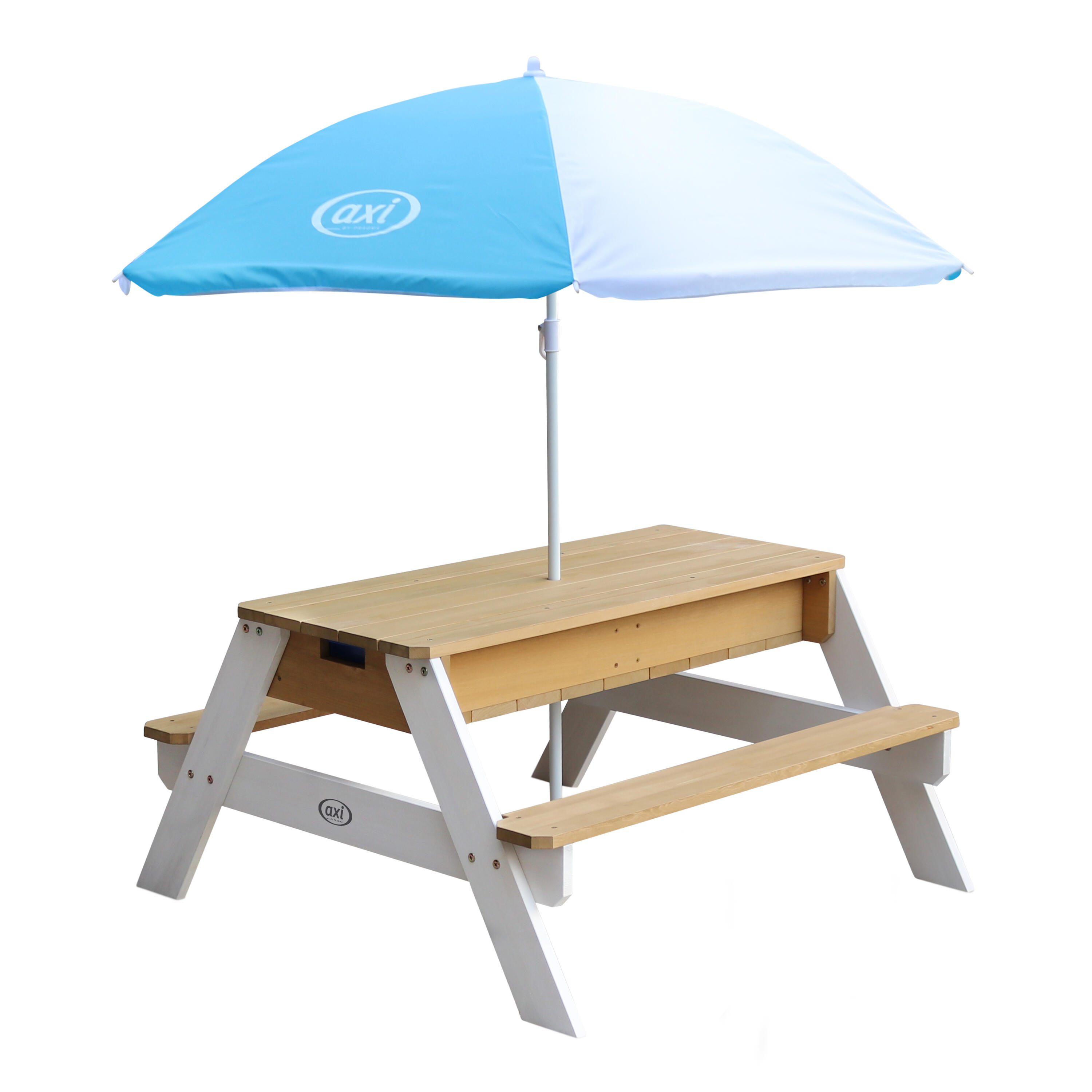 AXI Nick Stól Piasek i Woda, Parasol, Bialy/Brazowy | 95x97x48 cm