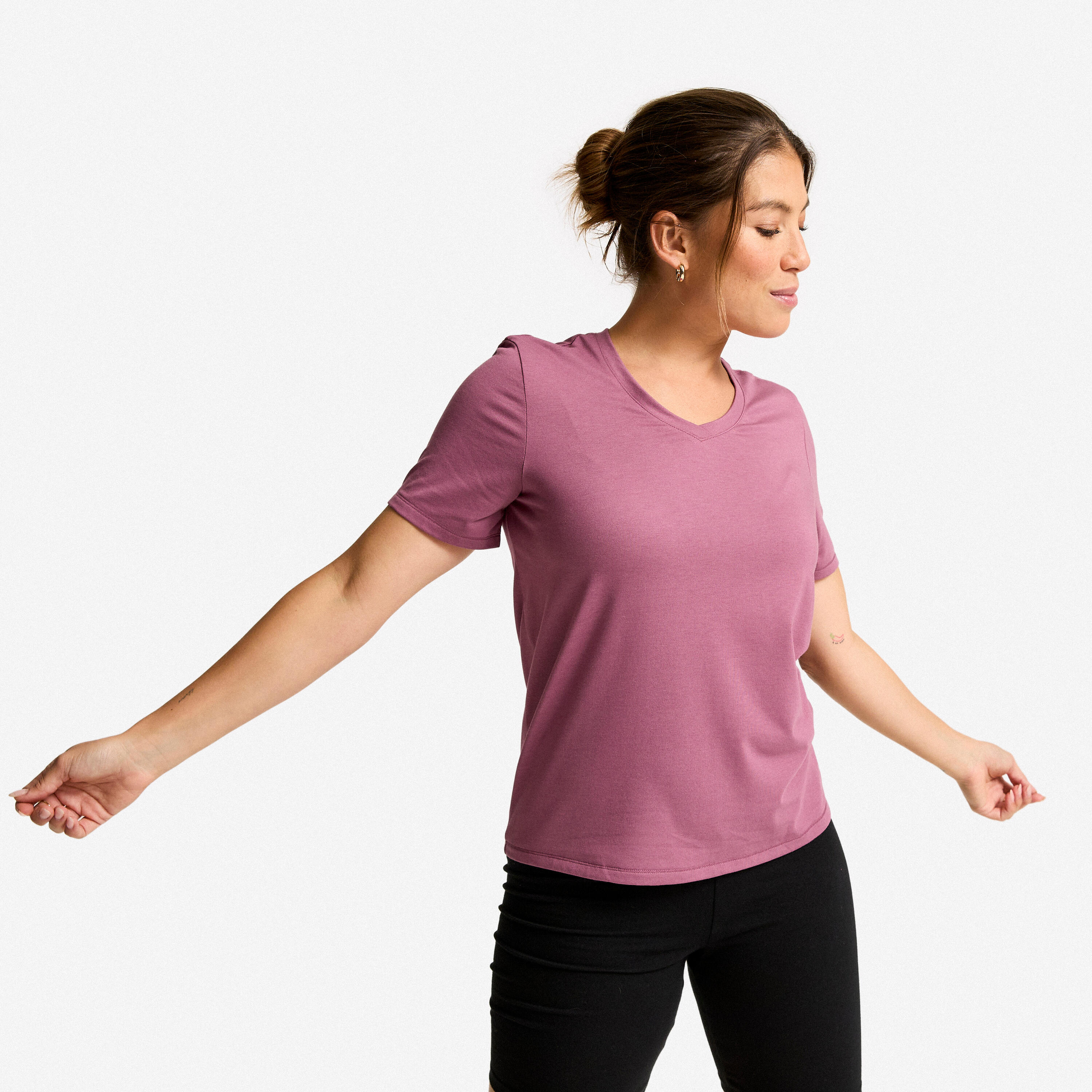 Koszulka fitness damska dekolt V