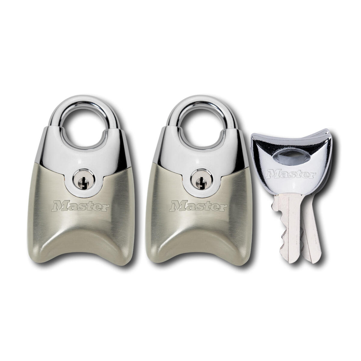Zestaw 2 kłódek na klucz Fusion 195EURTSN z osłoniętym kabłąkiem, kolor szary
