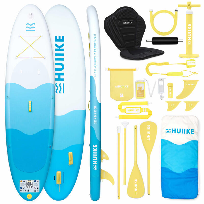 Deska SUP Nadmuchiwana Akcesoria Premium, HUIIKE, Niebieski, o Dużej Stabilności