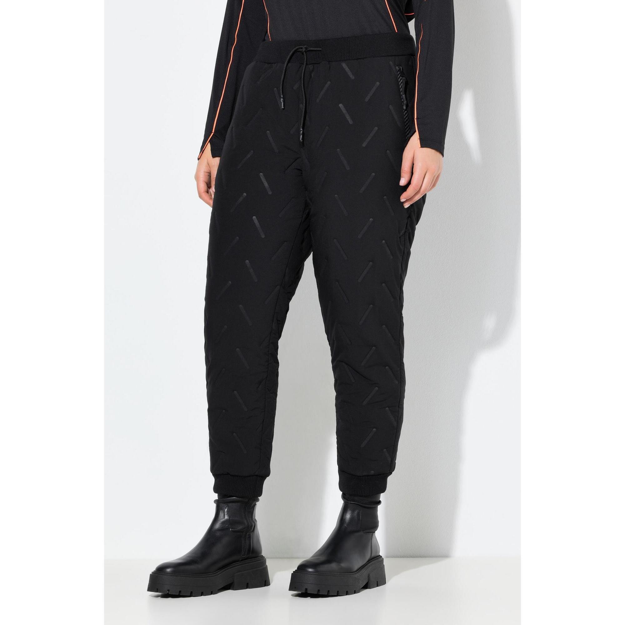 Damskie Funkcyjne spodnie dresowe kieszenie na zamek rąbek prążkowany stretch