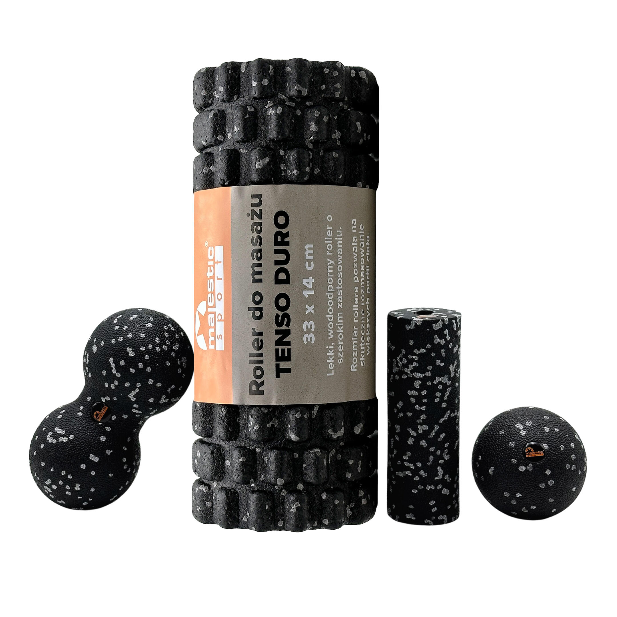 Zestaw do masażu Majestic Sport TENSO EPP DURO 4w1 Roller, Wałek, Piłka, Duoball