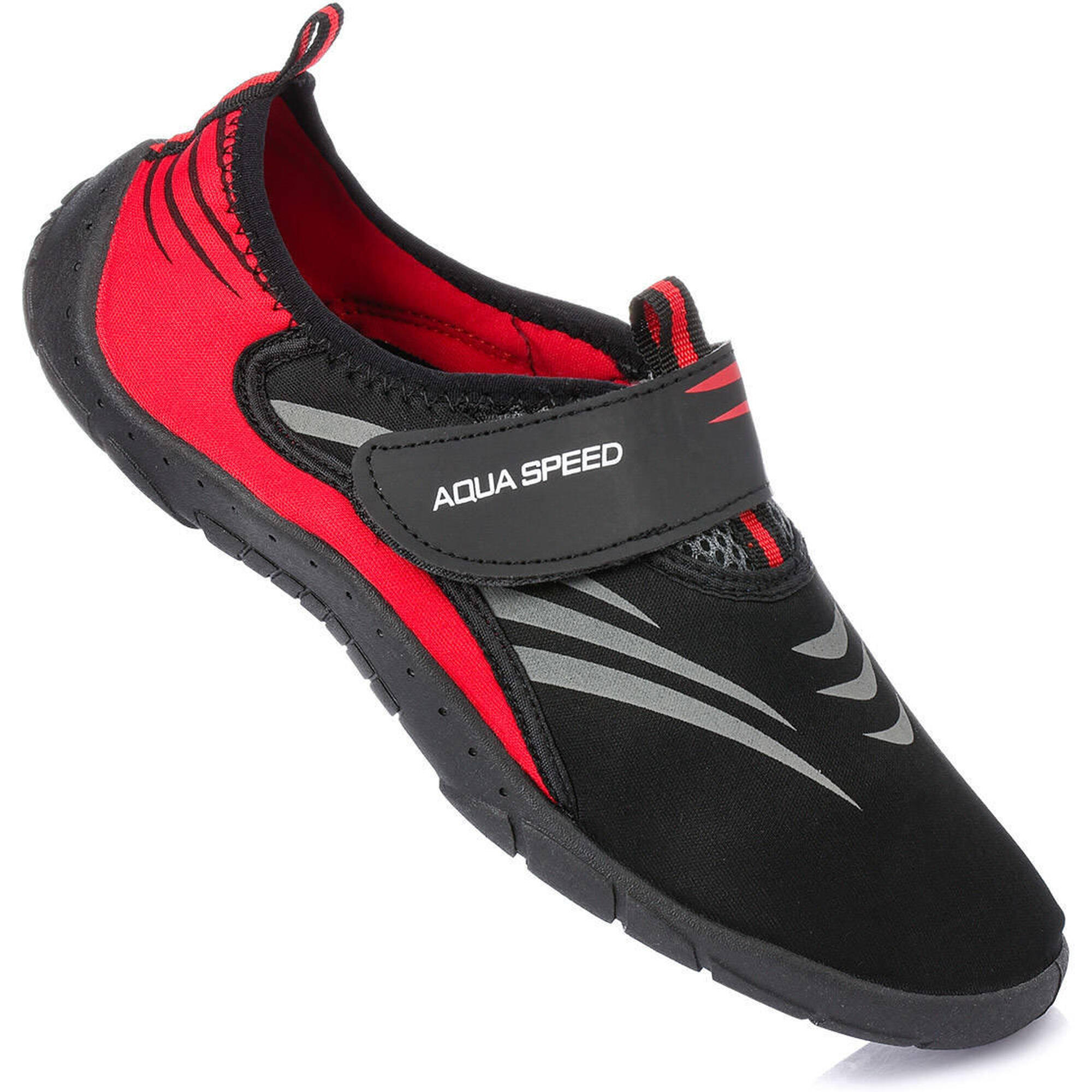 Buty do wody pływania na plażę czerwone AQUA SPEED
