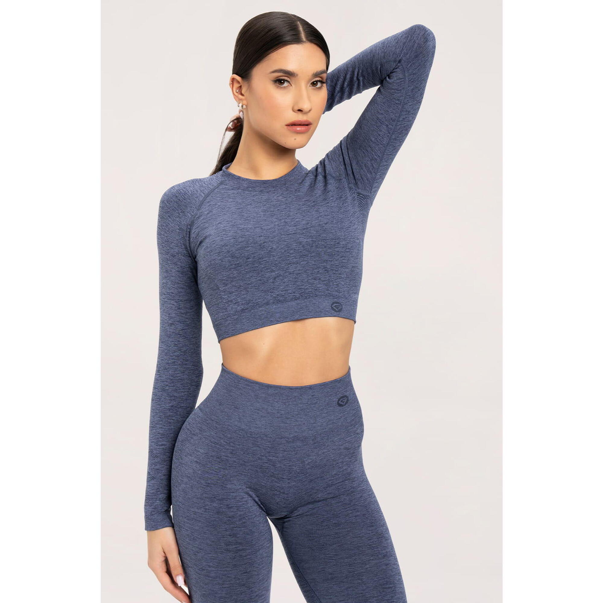 Koszulka fitness damska Gym Glamour z długim rękawem seamless