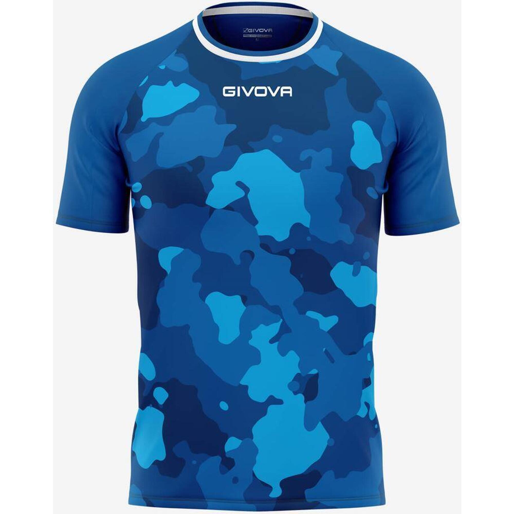 Givova Army T-Shirt Azzurro-Turchese z Bawełny