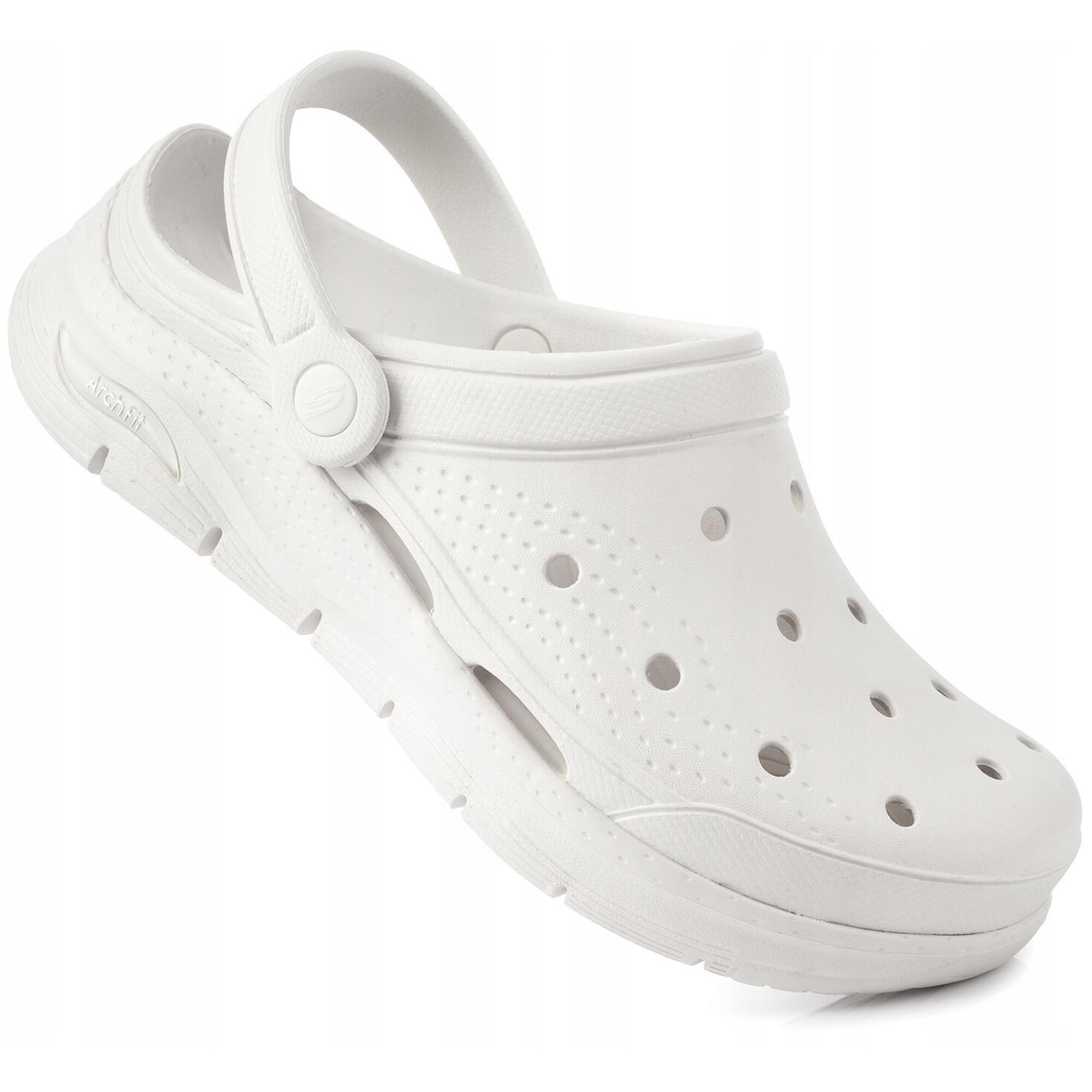 Damskie chodaki sandały białe SKECHERS ARCH-FIT