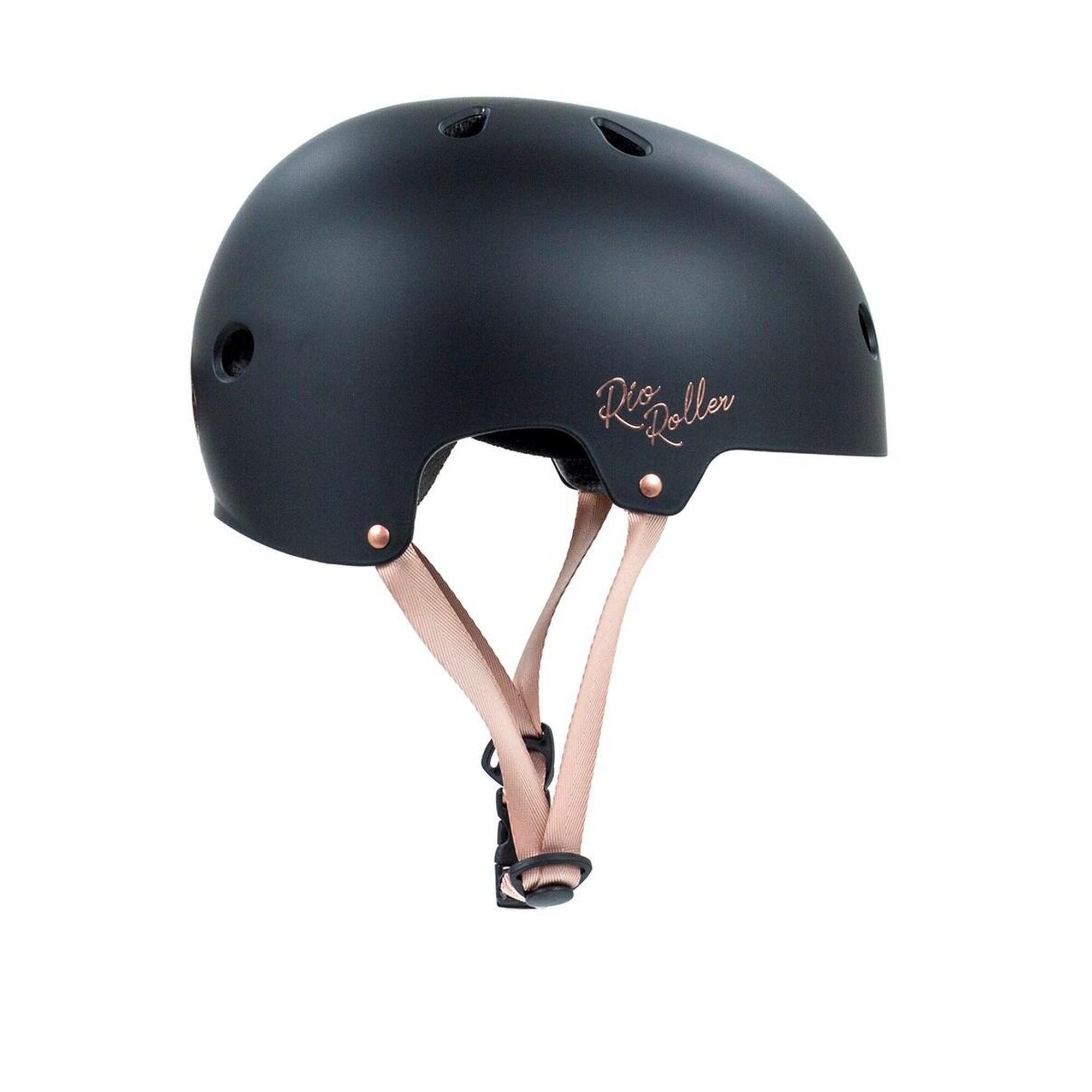 Rolki Kaski Rio Roller Rose Skate Kask - L/XL - Black - Rose Gold