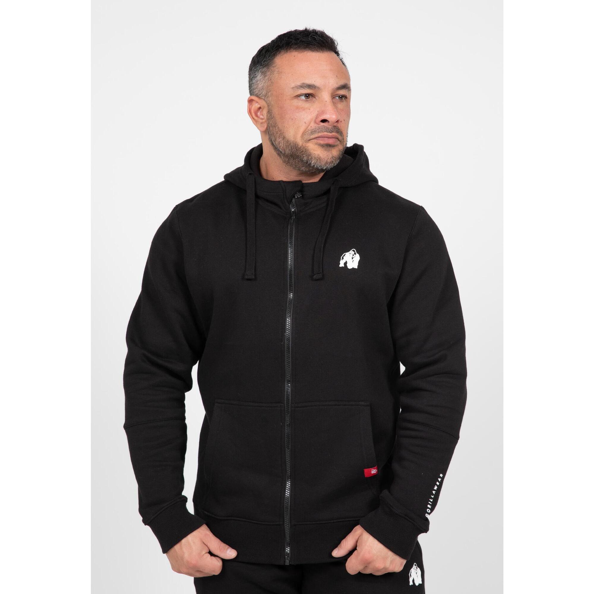 Leon Bluza z kapturem zapinana na suwak - Czarny