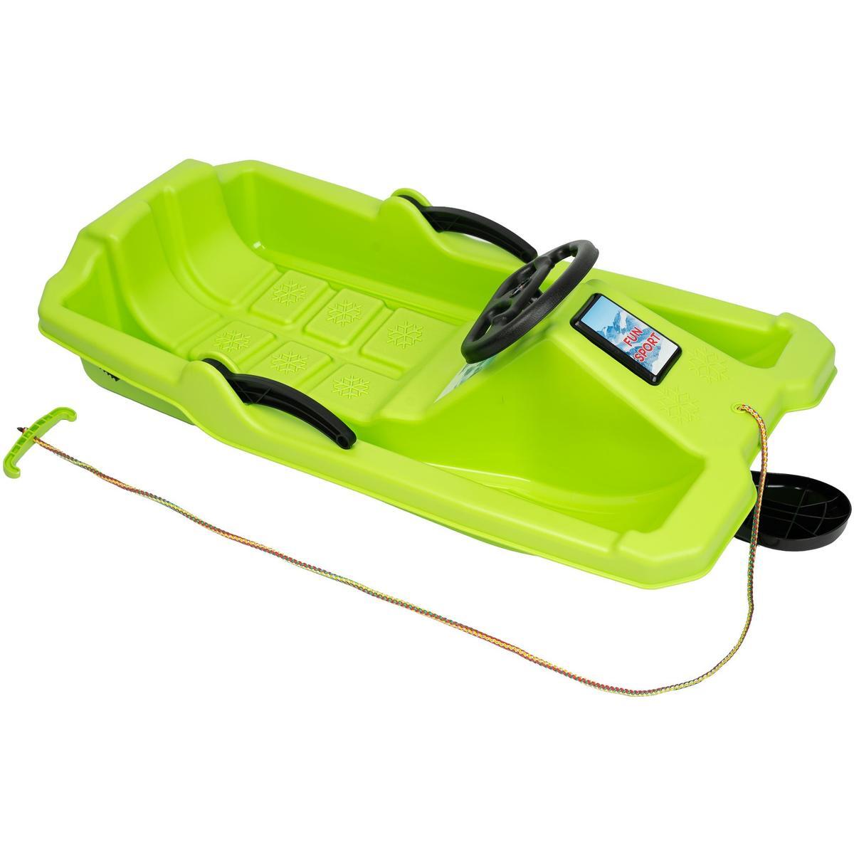 Sanki plastikowe dla dzieci Enero Adaś 84x43x25cm z hamulcem i kierownicą