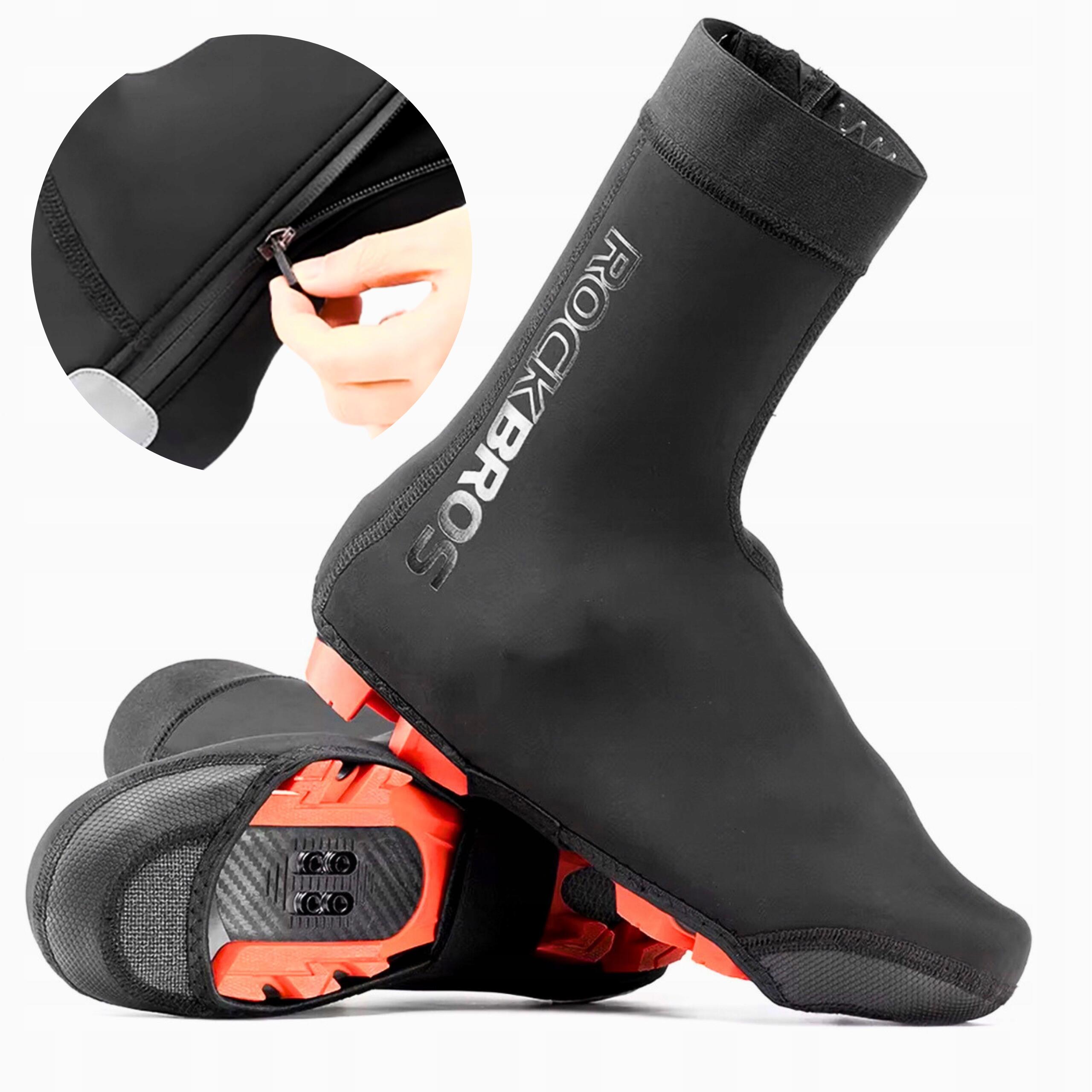 Rockbros ocieplane ochraniacze rowerowe na buty 43-44 wodoodporne, odblask