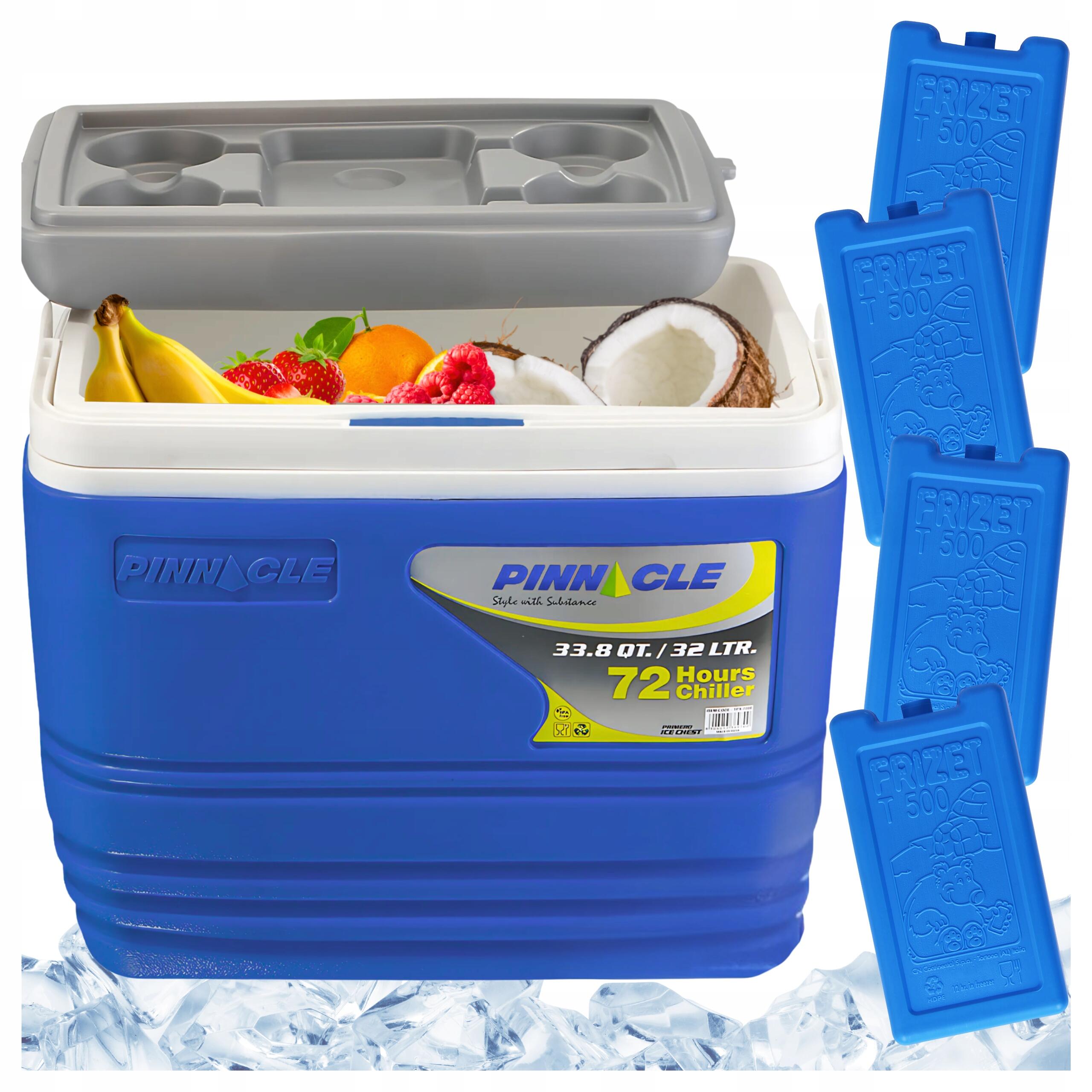 Lodówka Turystyczna na wkłady PINNACLE TPX7000 32L Granatowa, 4 wkłady 0,5L