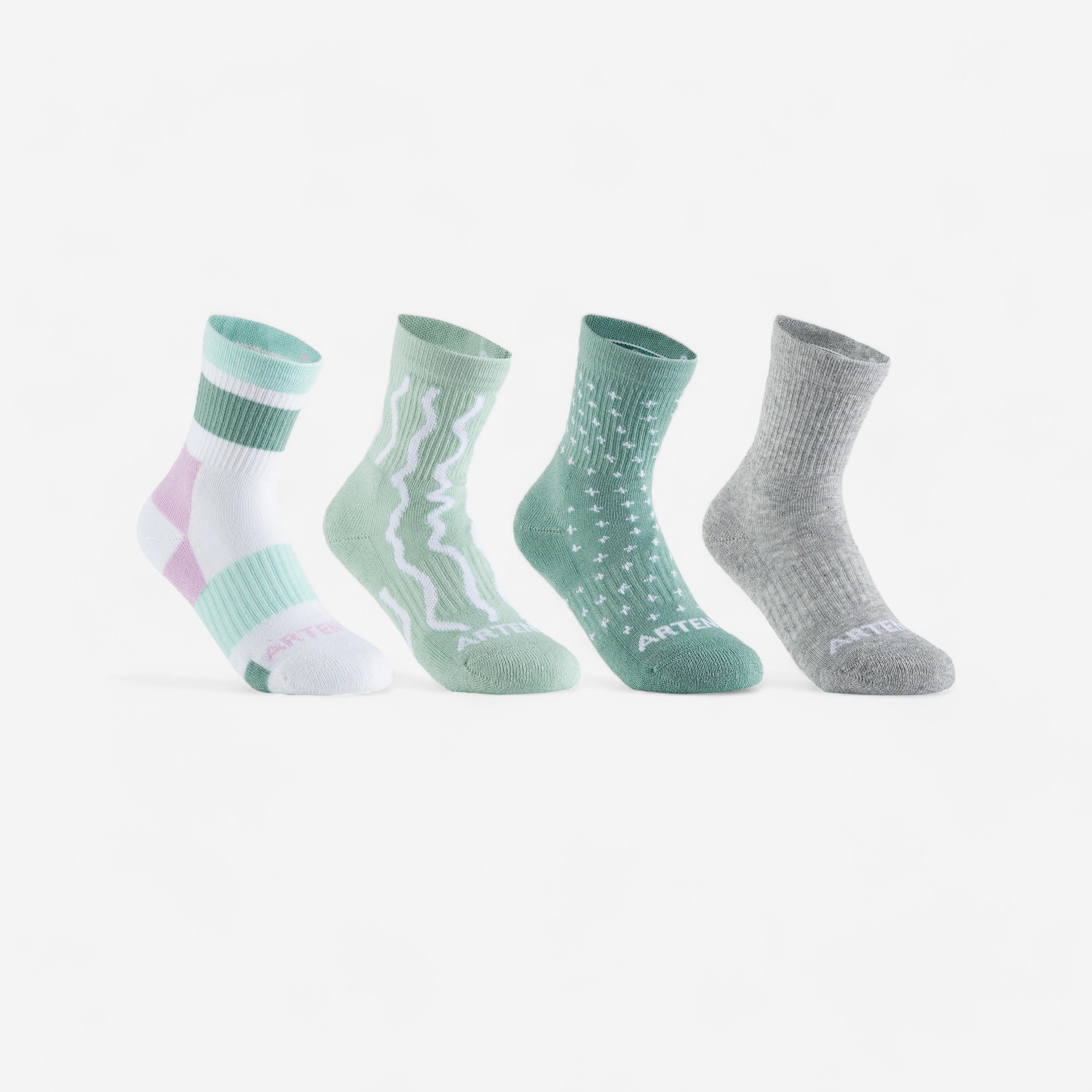 Skarpety sportowe tenis dla dzieci RS300 wysokie 4 pary