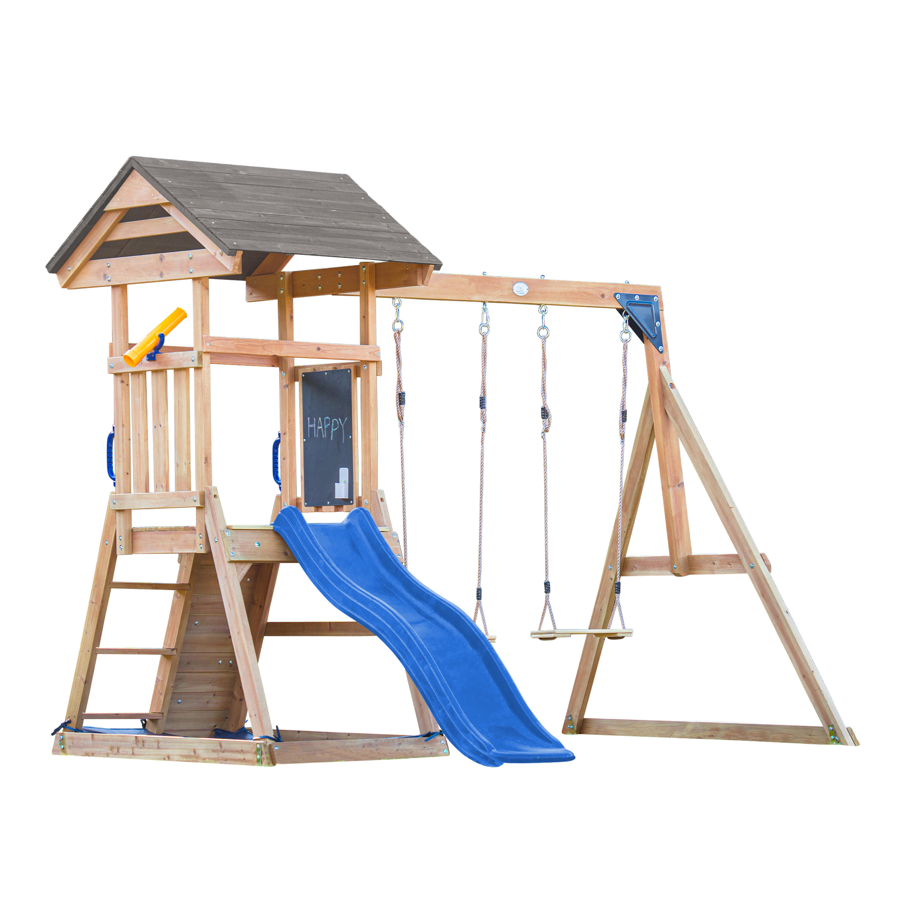 AXI Mia Drewniany plac zabaw z 2 huśtawkami i zjeżdżalnią