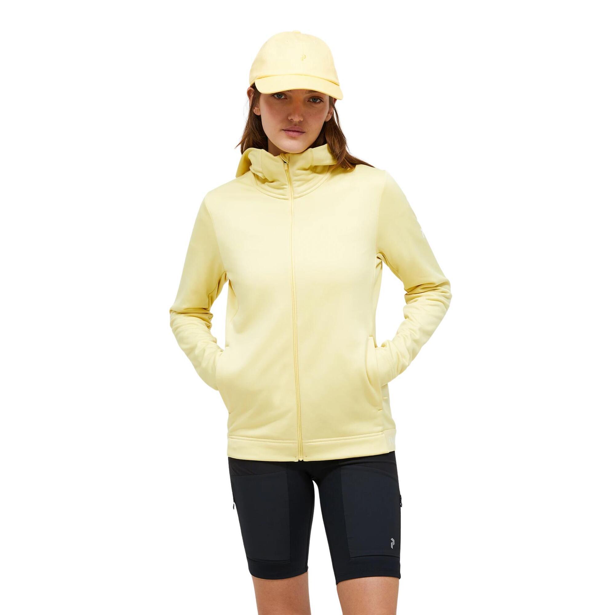 Bluza Peak Performance damska Rider Tech Zip Hood żółta - M
