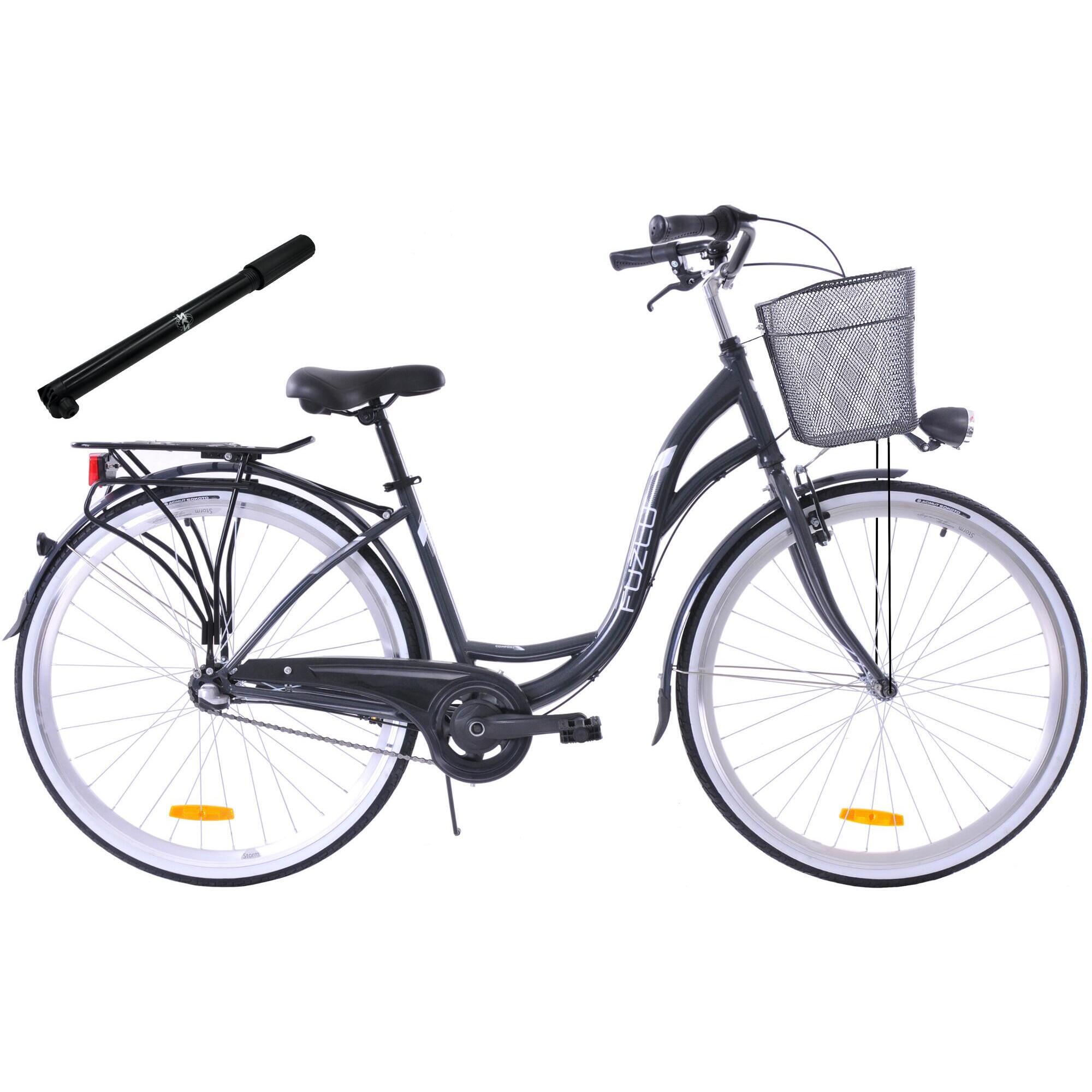 Rower miejski 28 Fuzlu Nevada S3 grafitowy