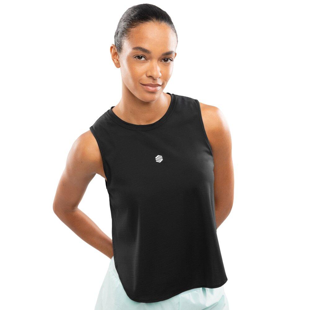 Damska koszulka do biegania bez rękawów Fitness Siroko Seine Black