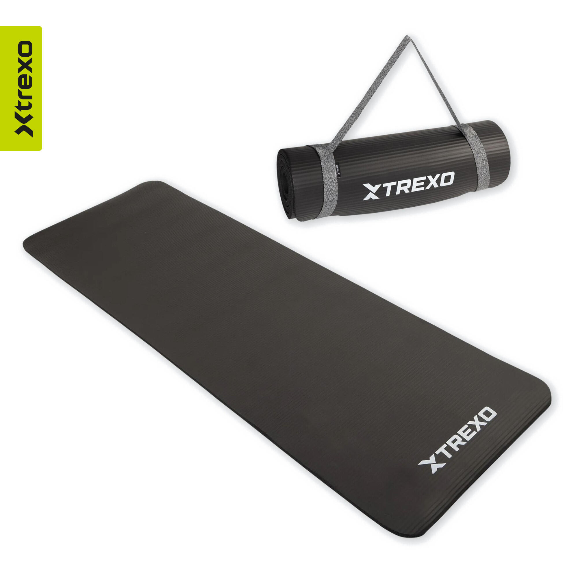 Mata do ćwiczeń XTREXO NBR 15 mm z pasem