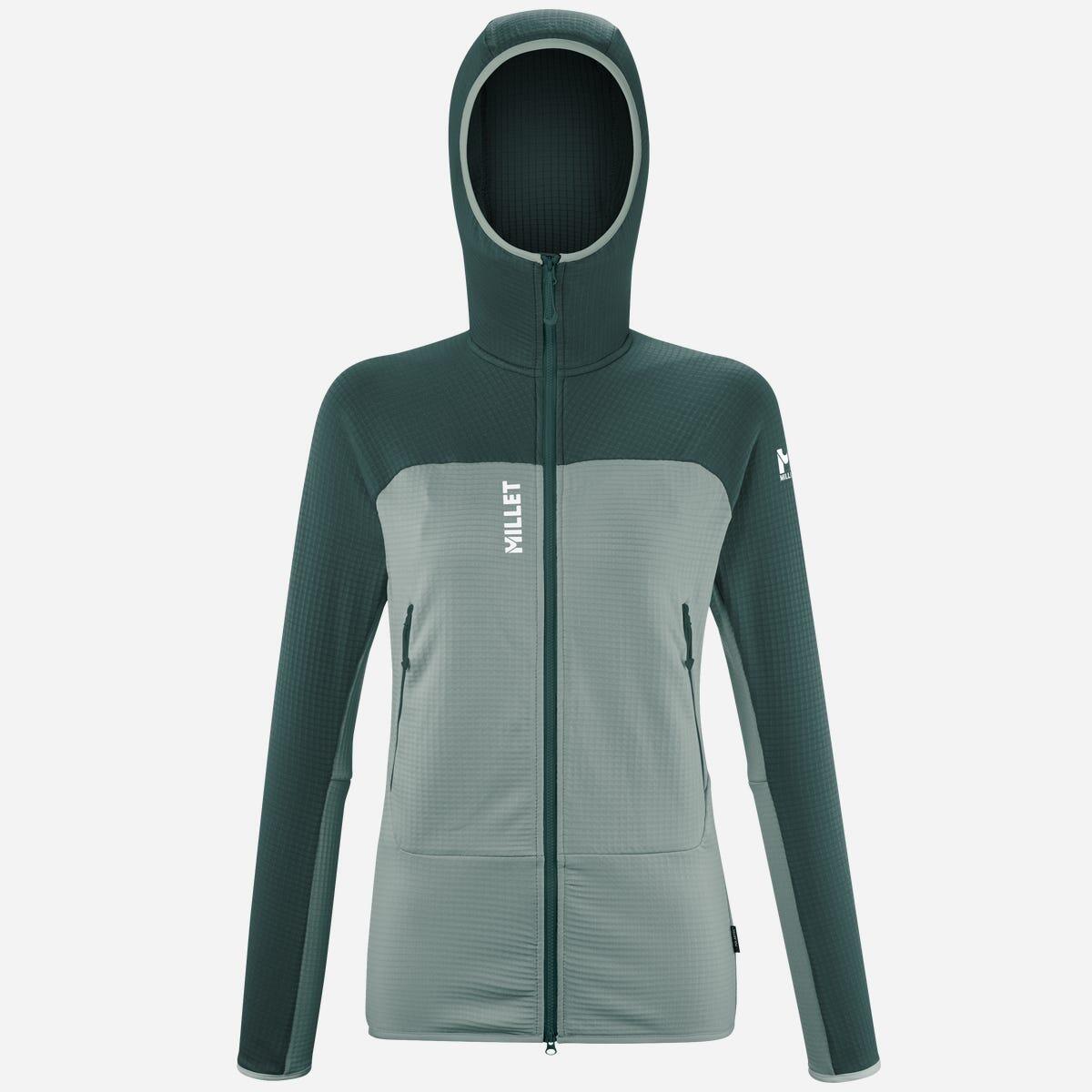 Bluza turystyczna damska Millet Fusion Grid Hoodie active fit Polartec PowerGrid
