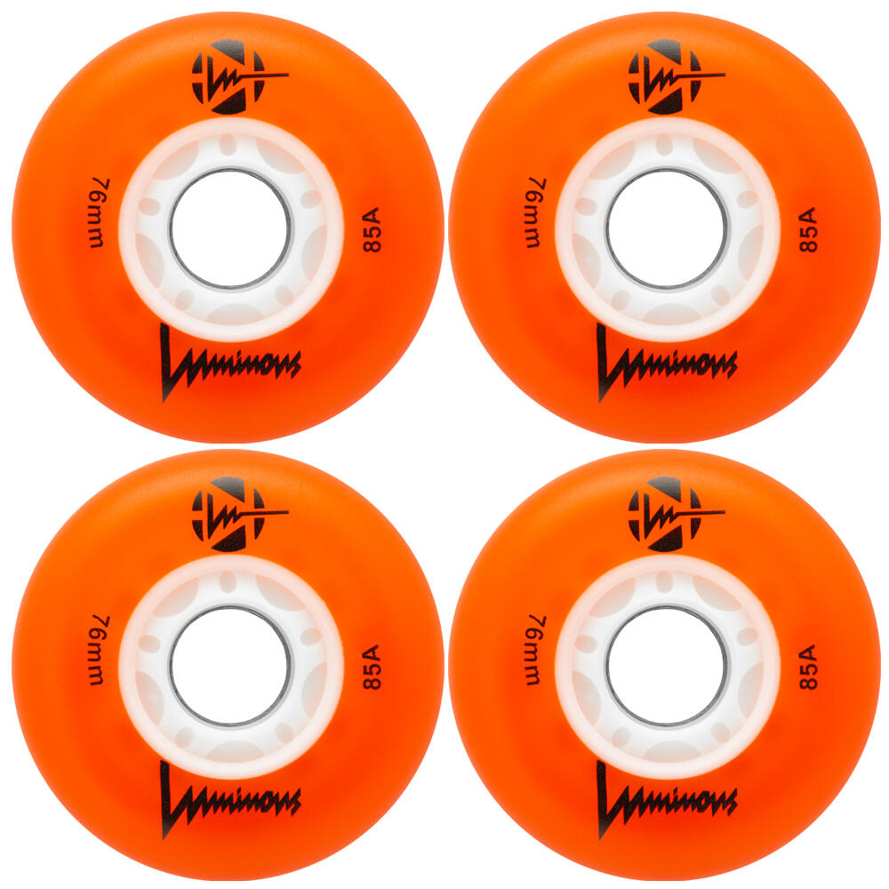 4 kółka do rolek fitness Luminous LED 76mm/85a świecące