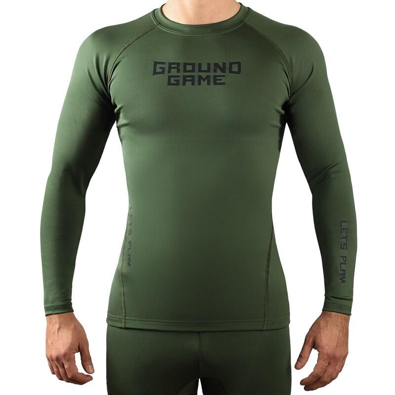 Rashguard Ground Game Męski Athletic Długi Rękaw Khaki L