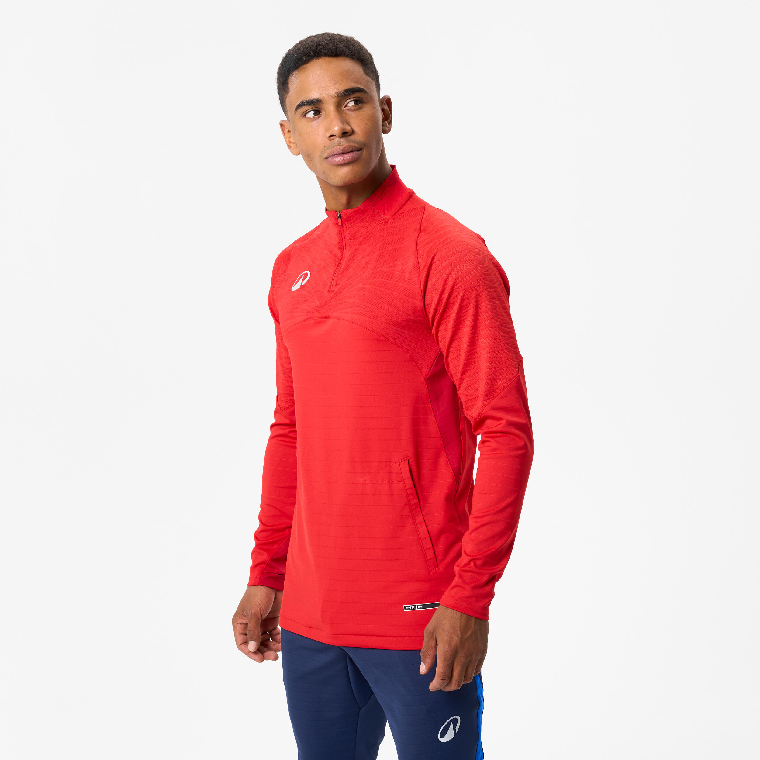 Bluza piłkarska Kipsta CLR Club na krótki suwak