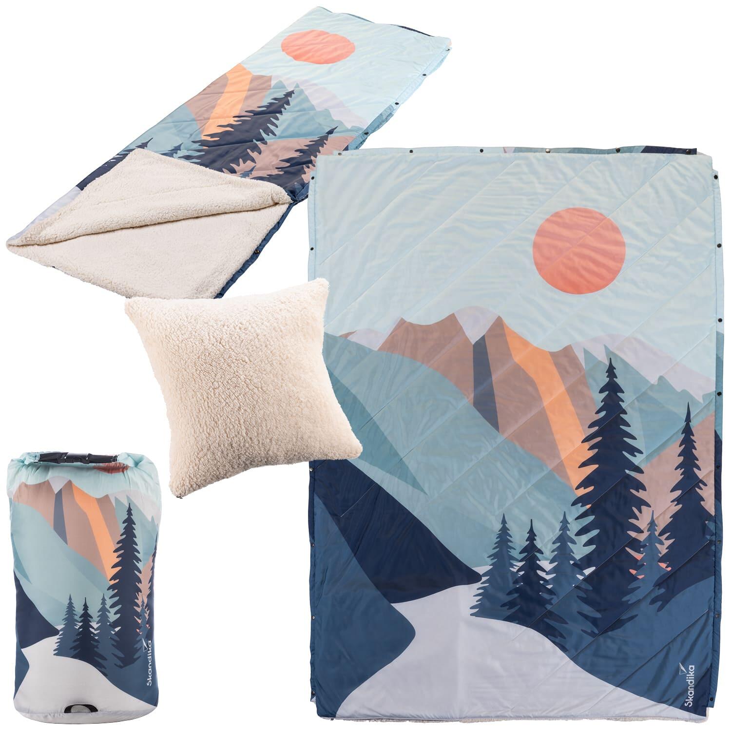 Kołdra kempingowa, turystyczna Liva 4 w 1 śpiwór, pled, peleryna, poduszka
