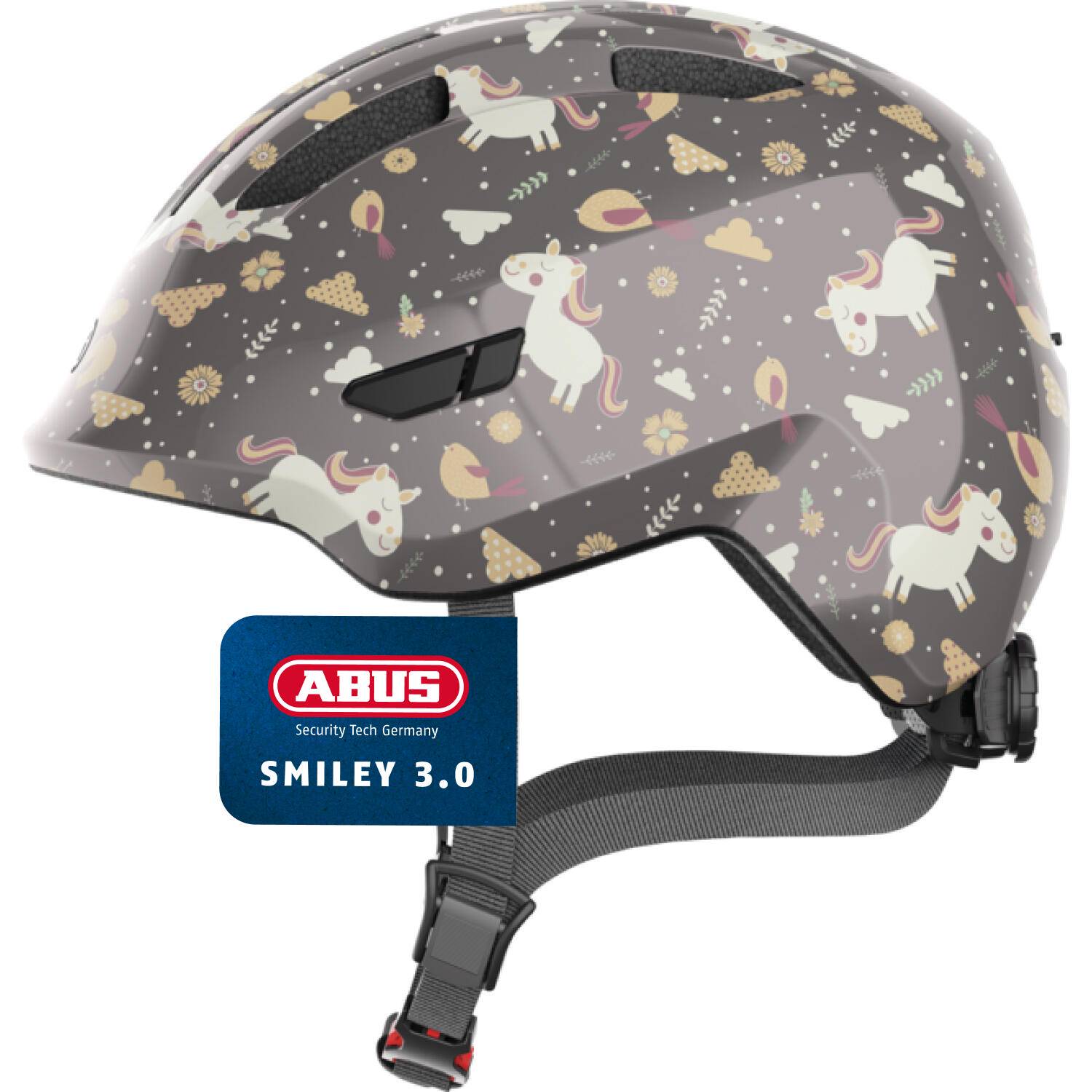 Dziecięcy kask rekreacyjny „Smiley 3.0” szary koń błyszczący