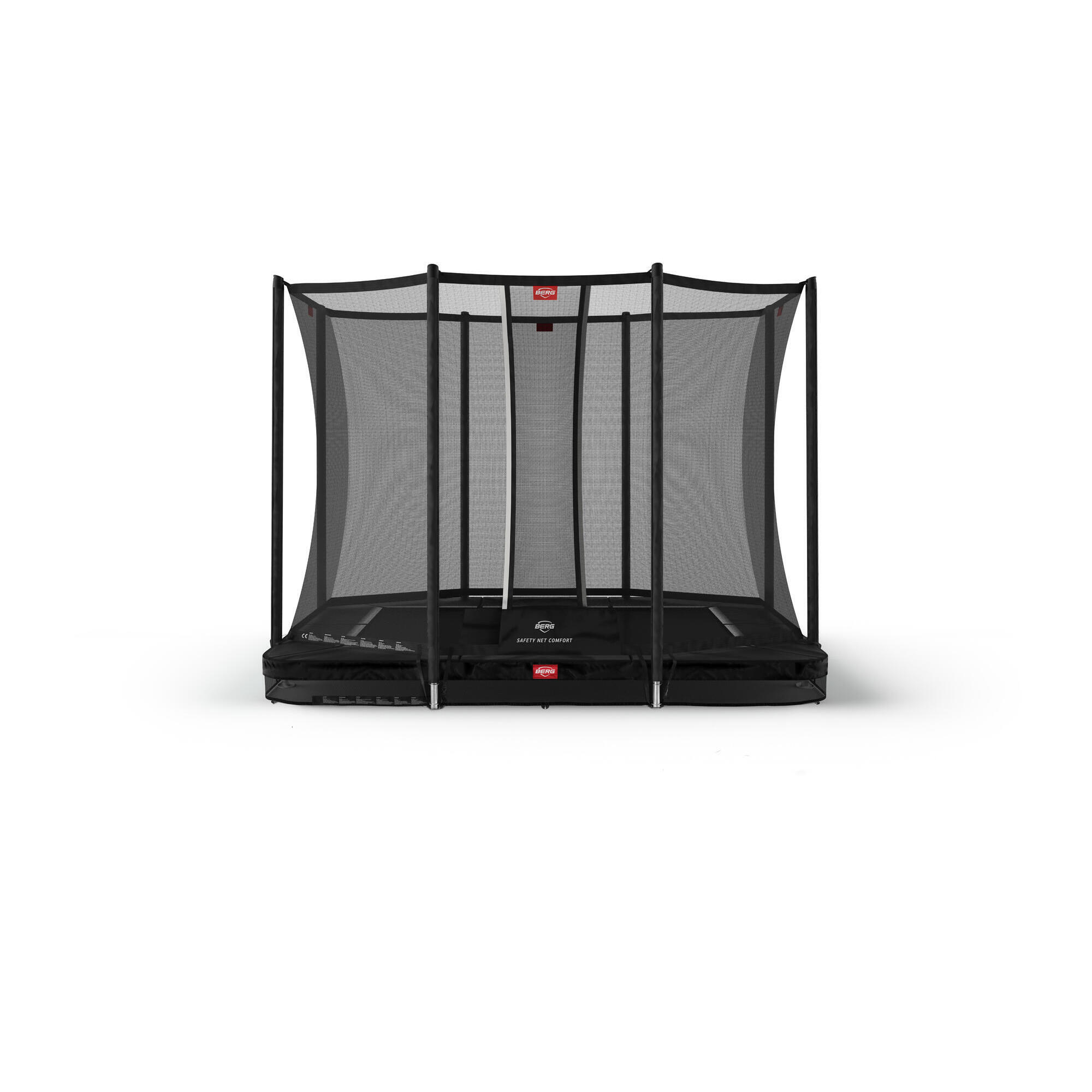 Trampolina + Siatka ochronna BERG Favorit Wkopana Prostokątna 280x190 Czarna