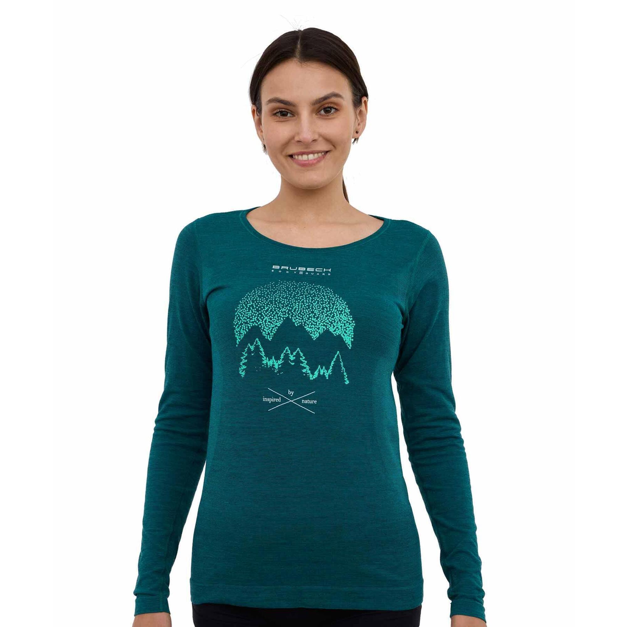 Koszulka damska z długim rękawem wełniana Brubeck OUTDOOR WOOL PRO