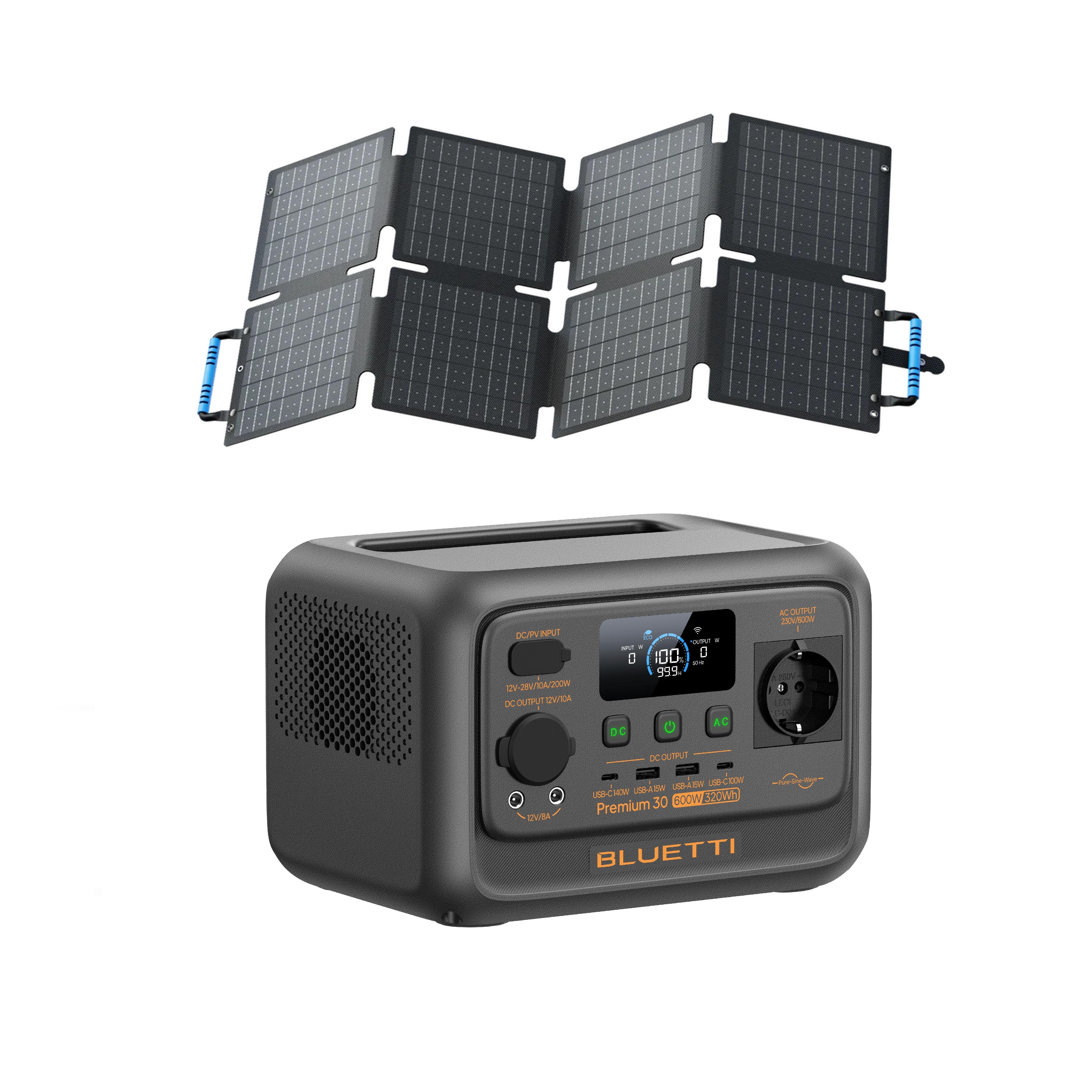 Zestaw stacja zasilania BLUETTI Premium 30 V2 + panel solarny 60 W