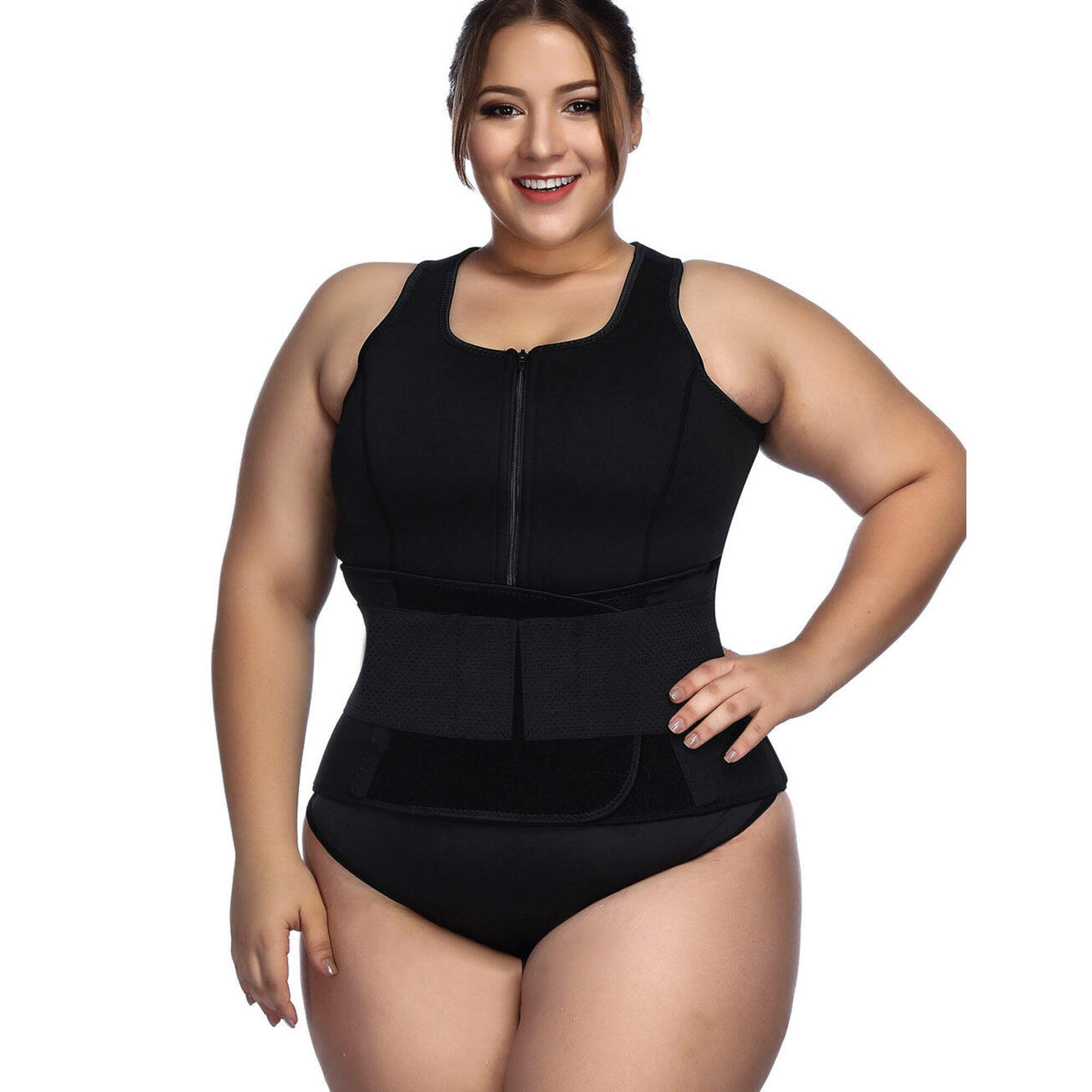 Damska kamizelka neoprenowa fitness wyszczuplająca z paskiem