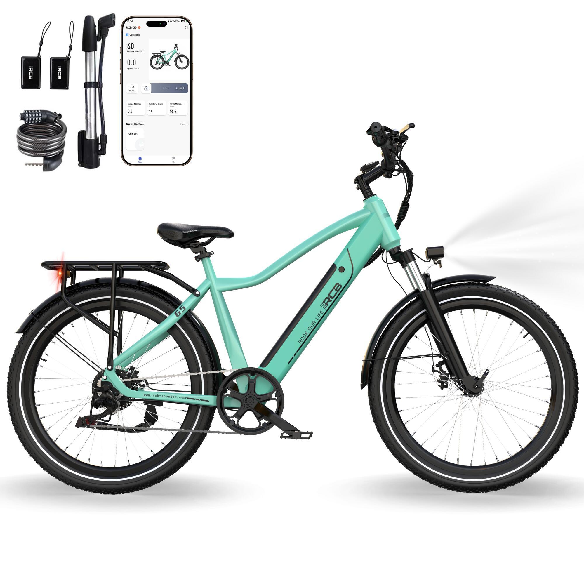 Rower Elektryczny dla Dorosłych 27,5" E-Bike, APP&NFC, RCB-G5