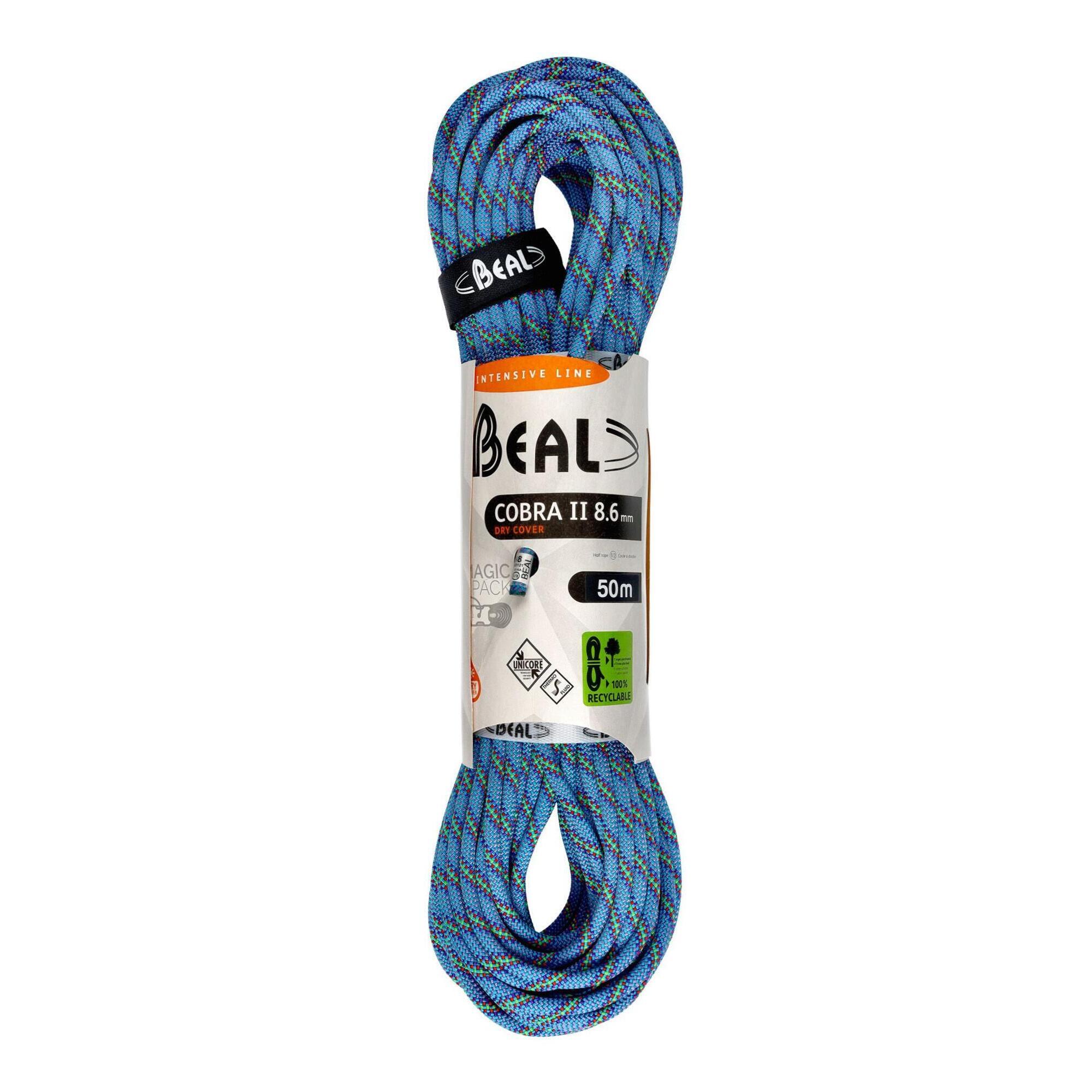 Lina dynamiczna Beal Cobra Unicore Dry Cover 8,6 mm 50 m - blue