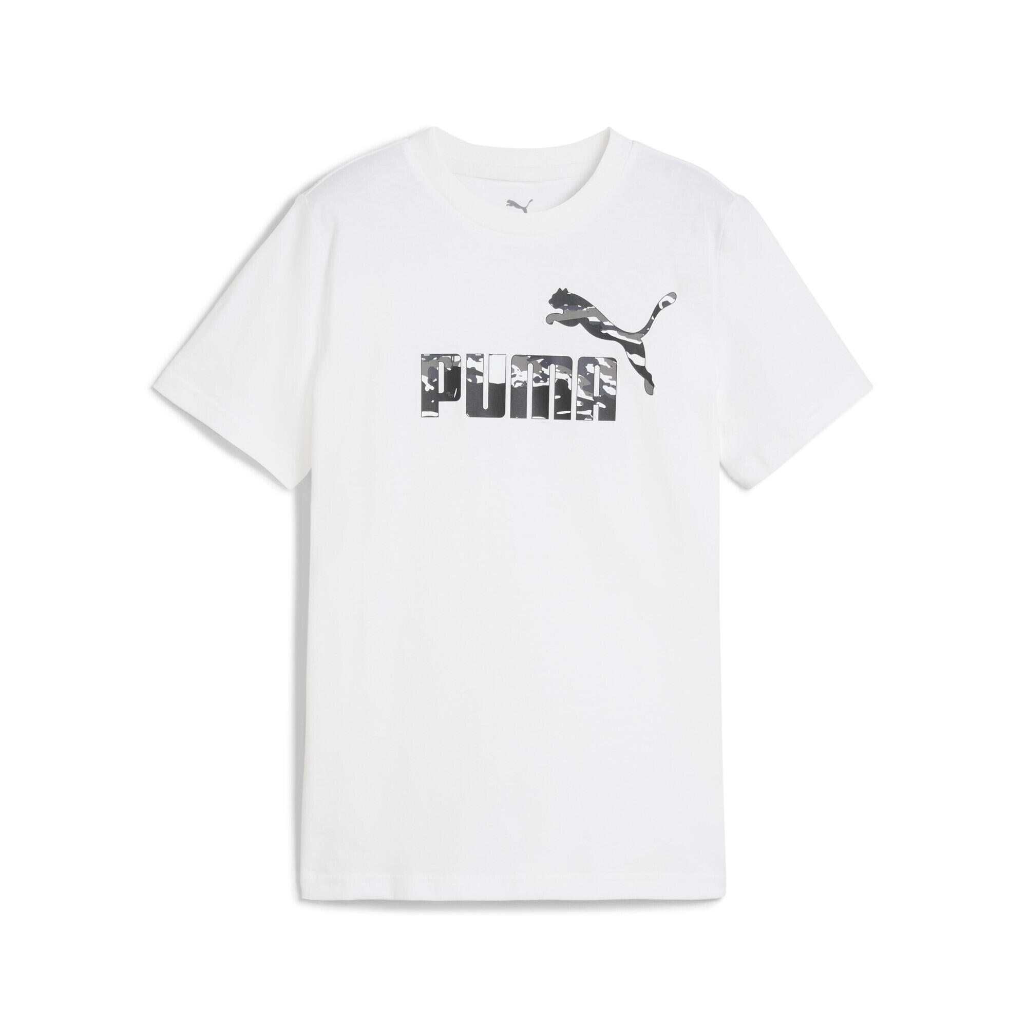 Młodzieżowa koszulka Essentials Camo PUMA White