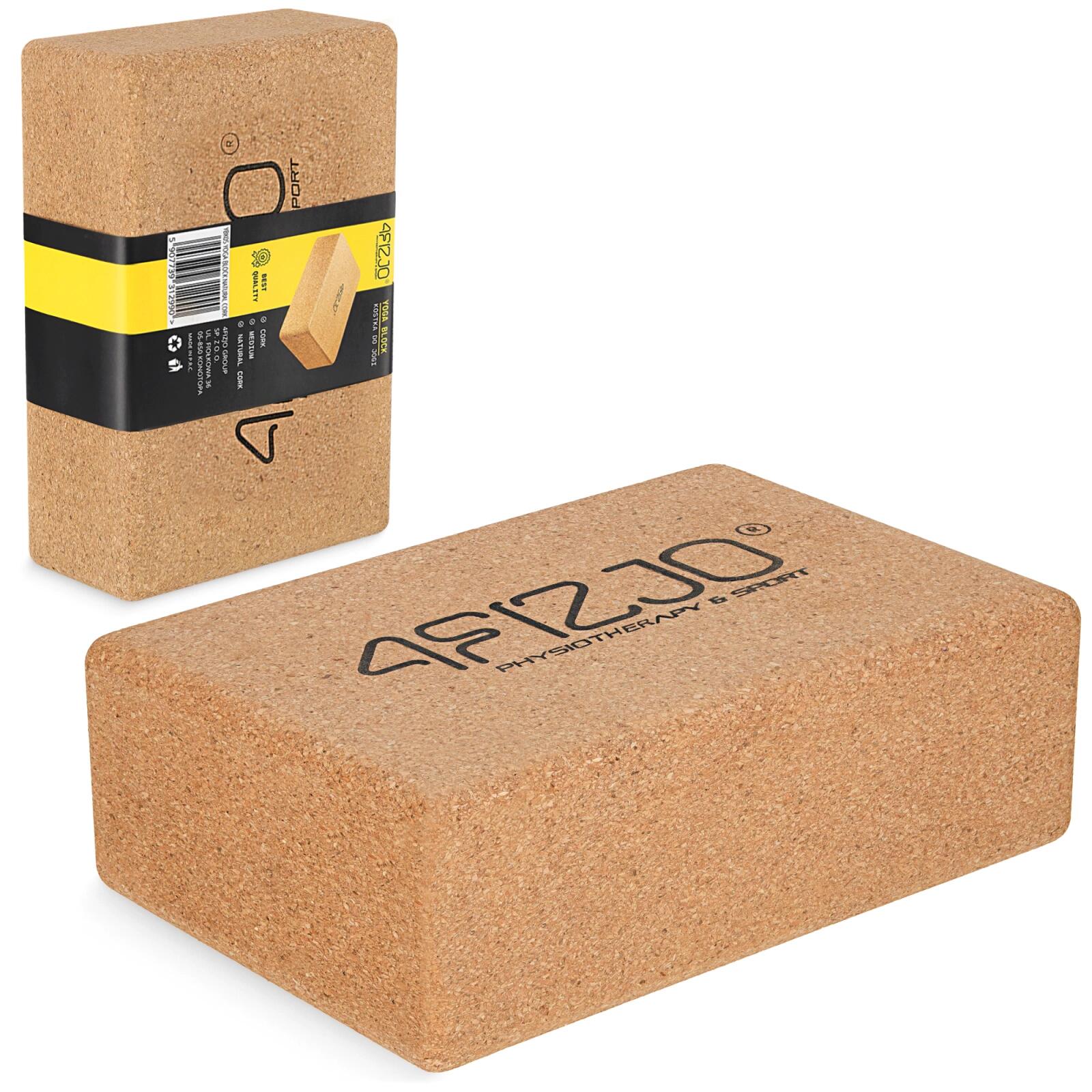 Korkowa kostka do ćwiczeń jogi 4FIZJO antypoślizgowa