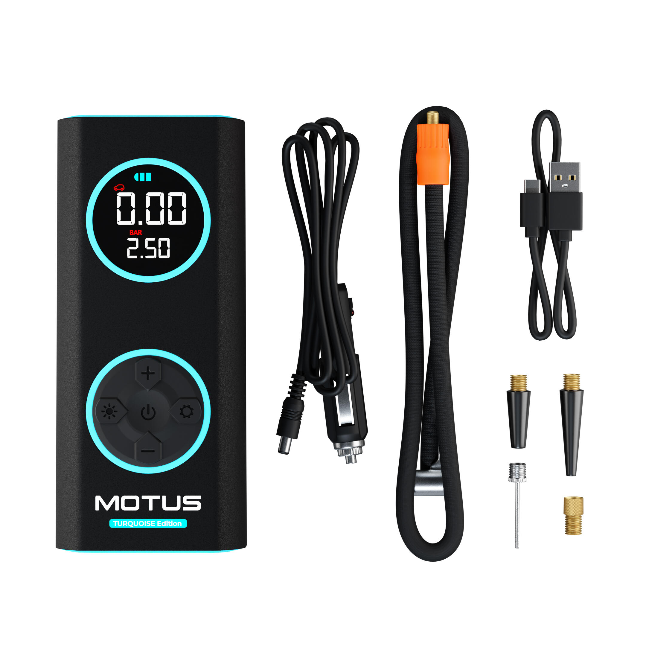 Pompka elektryczna Motus AirPump Pro Turquoise Edition 96W 7500 mAh Manometr